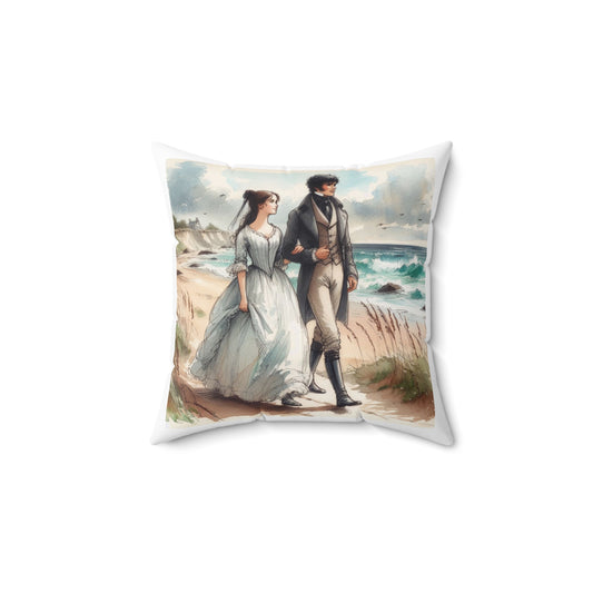 Literary Cushion, Edgar Allan Poe Pillow, Annabel Lee Poetry Gift, Book Nook Decor, Library Throw Pillow, Spun Polyester Square Cushion