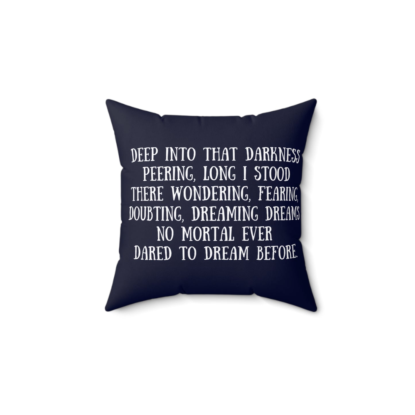 Literary Pillow, The Raven, Edgar Allan Poe, Nevermore, Book Nook Decor, Spun Polyester Square Pillow, Library Accent, Reading Nook Throw