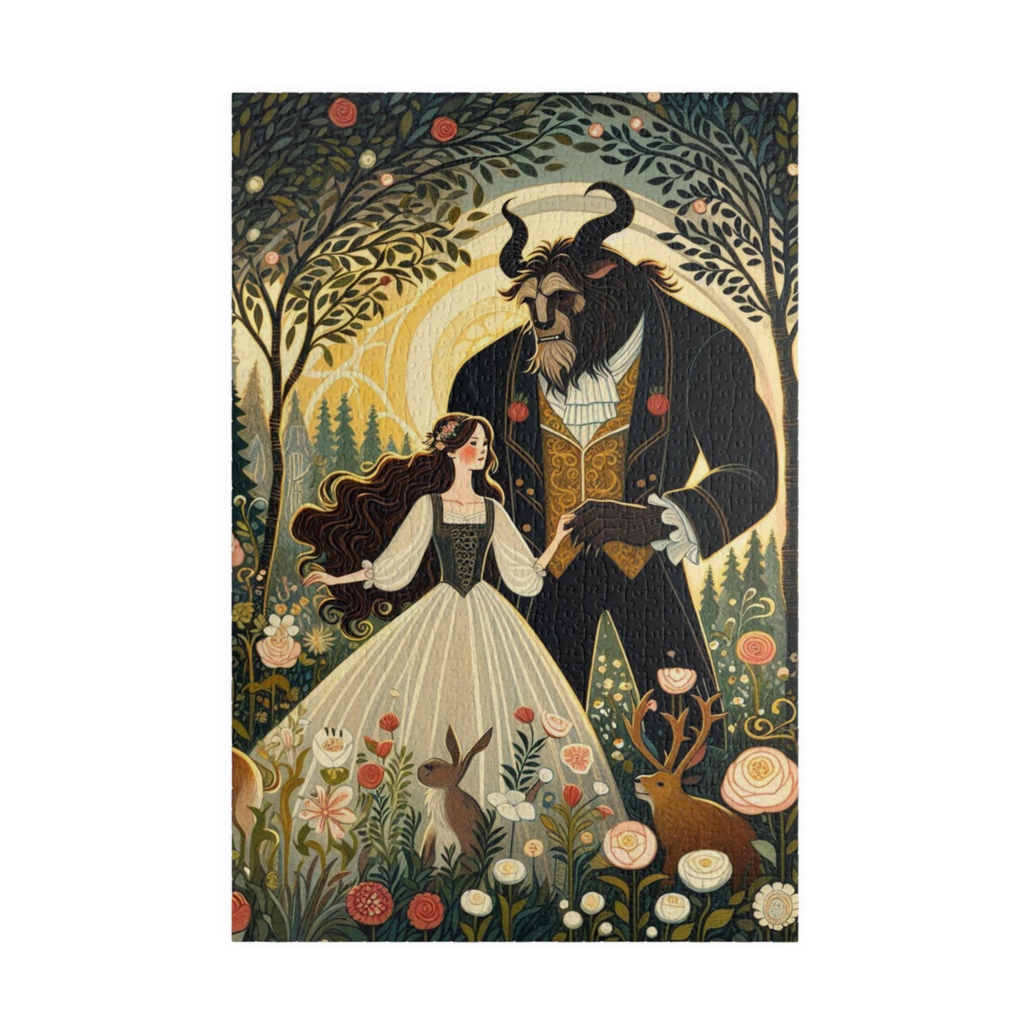 Puzzle Beauty and the Beast, Fairy Tale Game, 110, 252, 520, 1014-piece Jigsaw Puzzle, Stress Relief, Family Activity, Gift Idea, Home