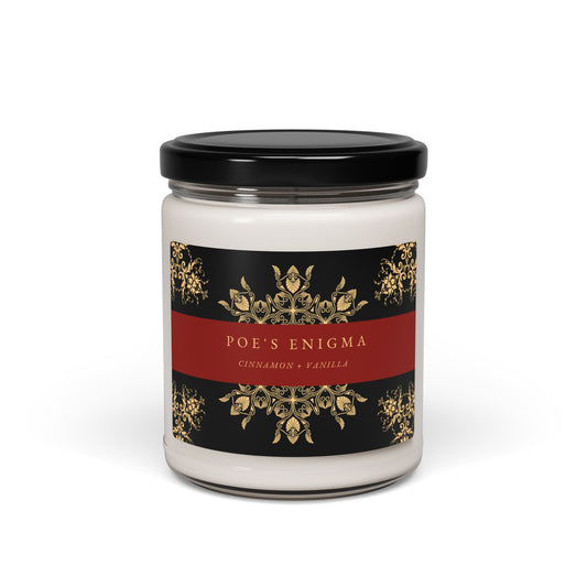 Poe's Enigma, Edgar Allan Poe, Cinnamon and Vanilla, Scented, Literary Candle, Poetry, Book Nook, Library, Gothic Candle, Soy Candle, 9oz