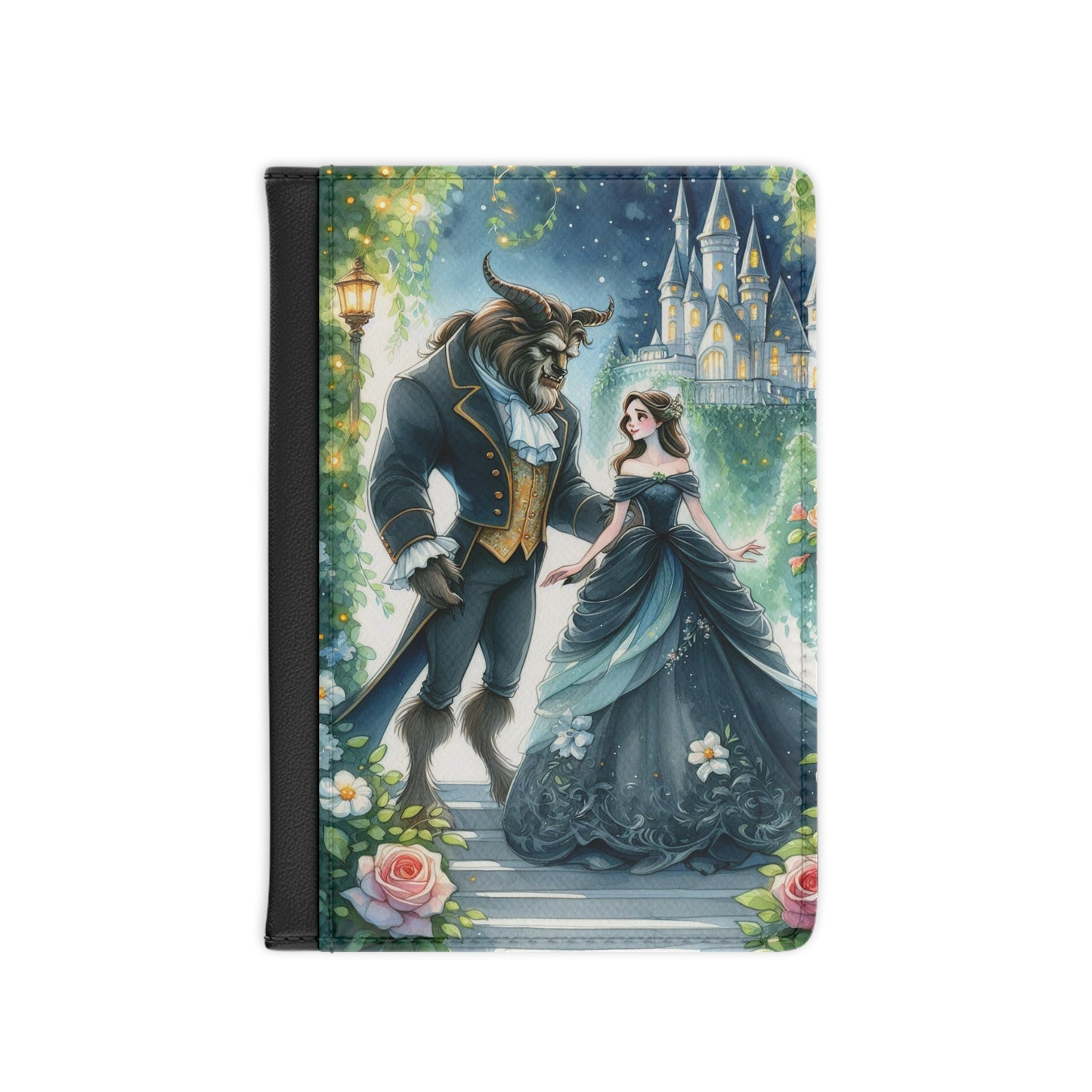 Passport Cover, Beauty and the Beast Fairy Tale Gift Travel Accessory Holder Wallet Organizer Case, Brothers Grimm Merchandise