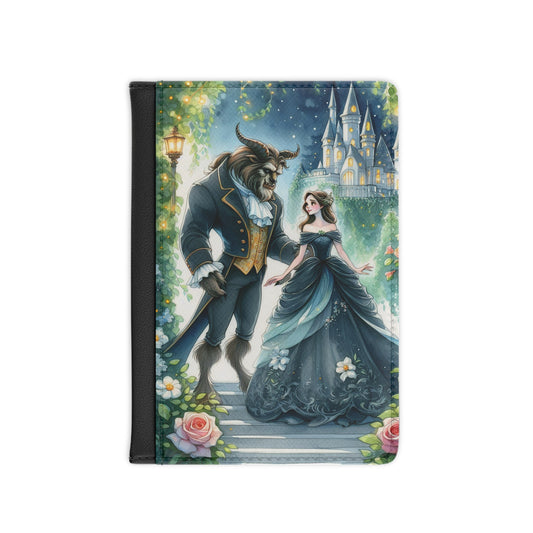 Passport Cover, Beauty and the Beast Fairy Tale Gift Travel Accessory Holder Wallet Organizer Case, Brothers Grimm Merchandise