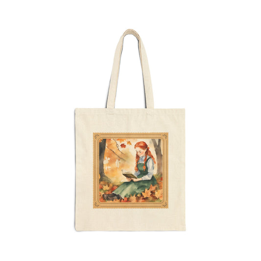 Anne of Green Gables Tote Bag, Book Lover Eco-Friendly Grocery Bag, Fall Autumn Gift Idea, Canvas Shopping Tote, Literary Bookworm Shoulder