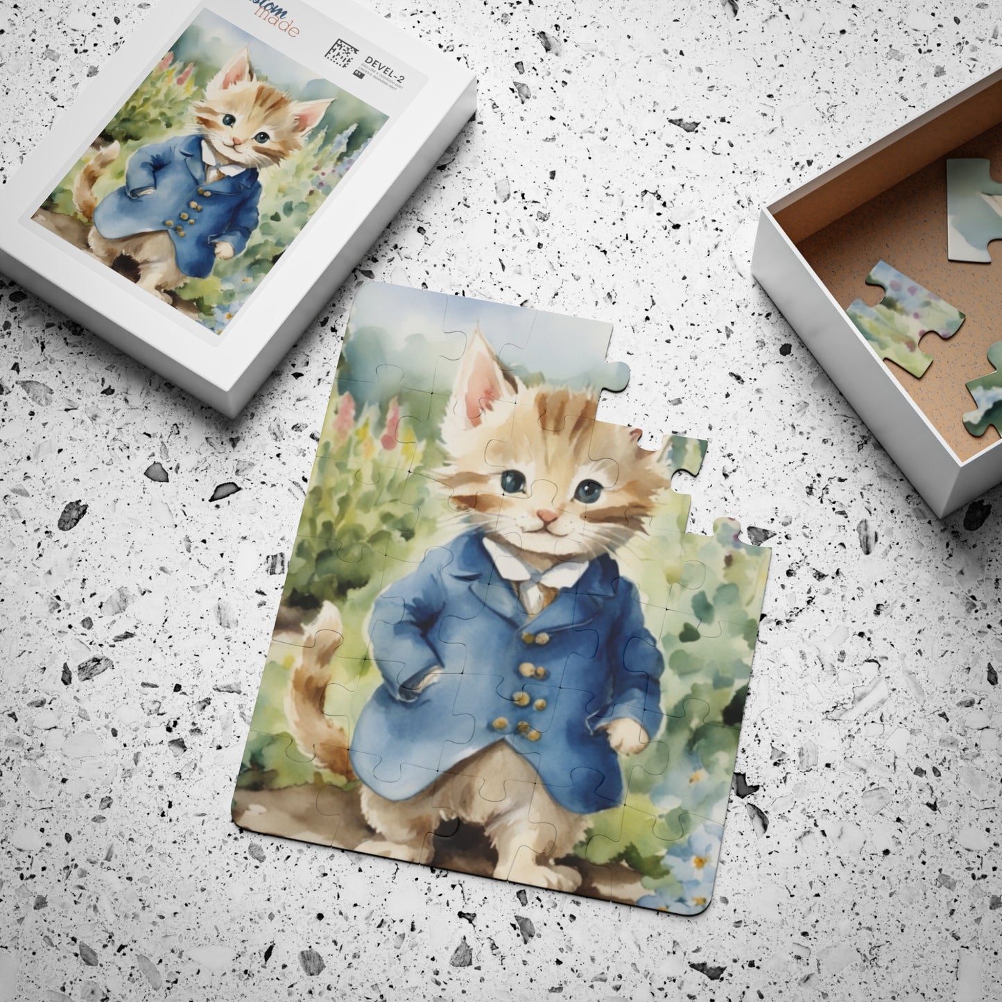 Kids' Puzzle, Tom Kitten Beatrix Potter Inspired, Easter Spring Game, 30-Piece Jigsaw, Gift for Kids, Children's Activity, Educational Toy,