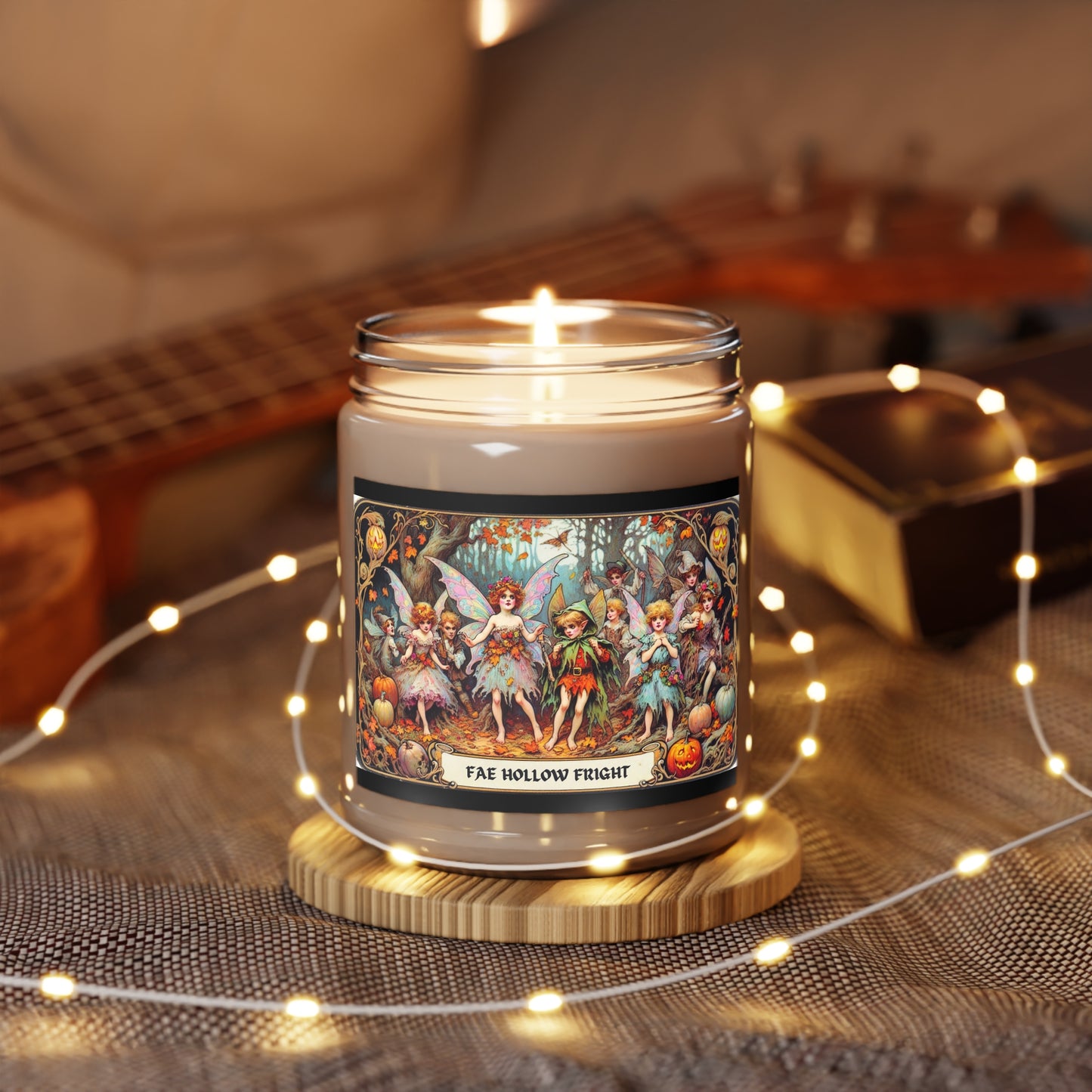 Fae Hollow Fright Scented Candle, Halloween Decor, Fall Home Fragrance, Pumpkin Ginger Scent, Cozy Aromatherapy, Fairy Themed Gift