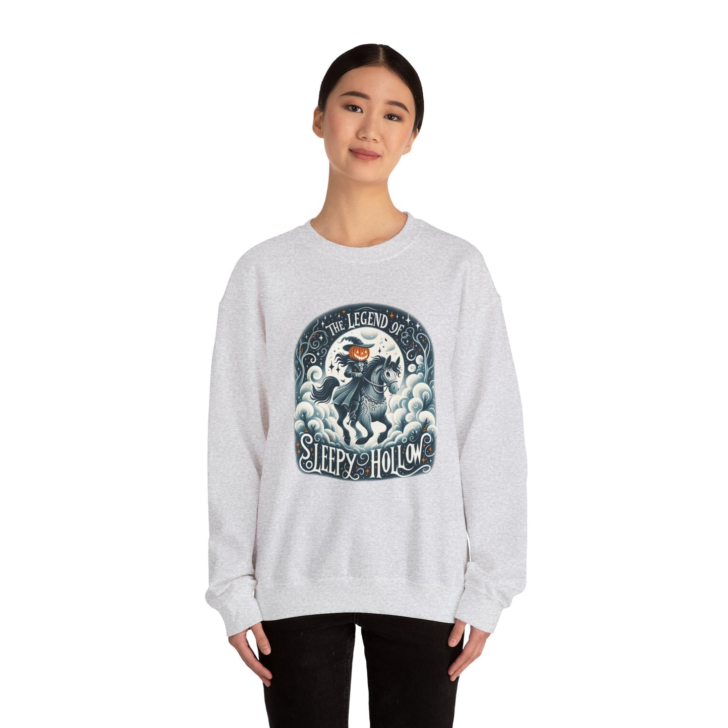 Legends of Sleepy Hollow Crewneck Sweatshirt, Halloween Fall Apparel, Pumpkin Design, Spooky Gift, Cozy Unisex Sweatshirt