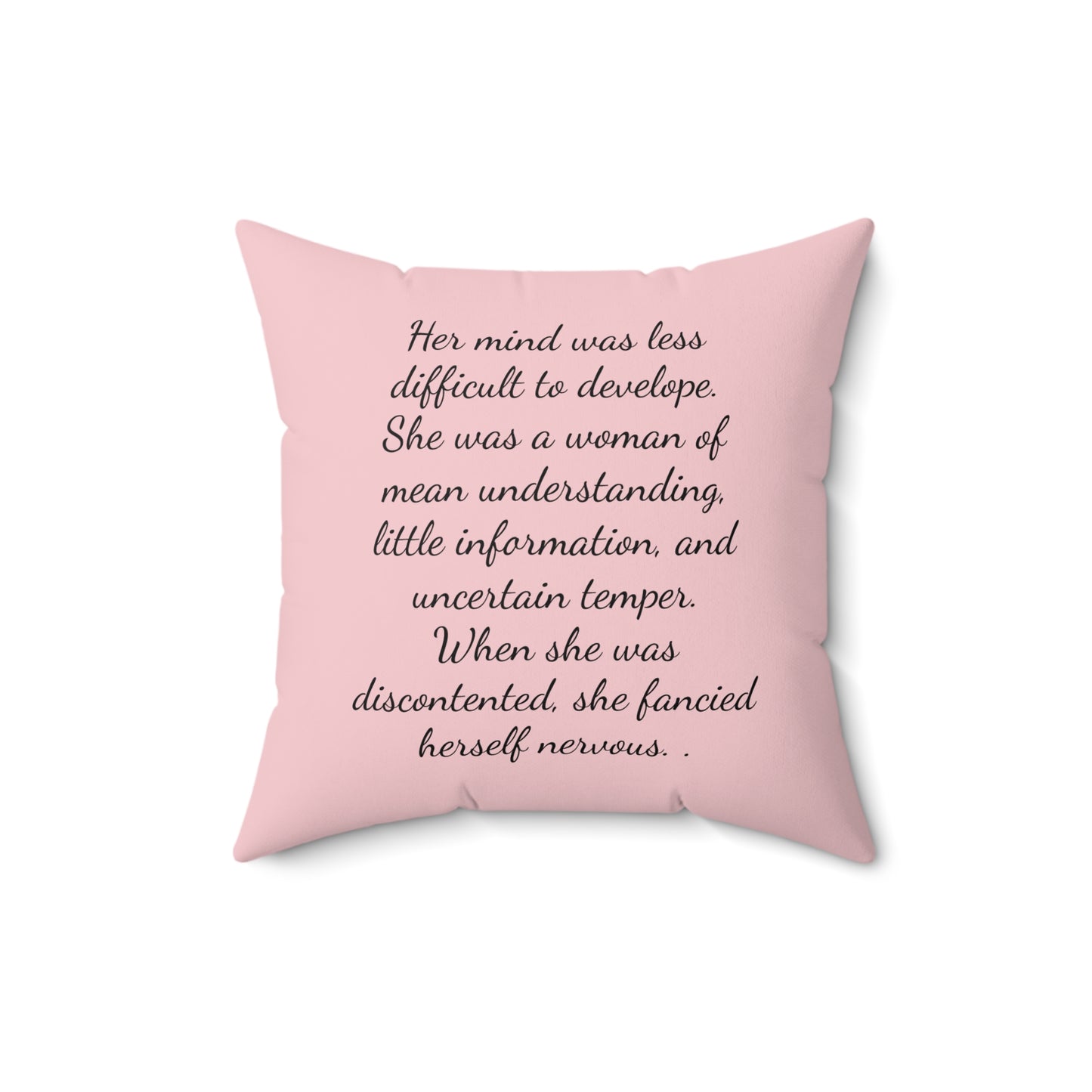 Literary Square Pillow, Pride and Prejudice Regency Quote, Jane Austen Fan Gift, Mrs Bennett Family Pillow, Austenite Home Decor - Spun