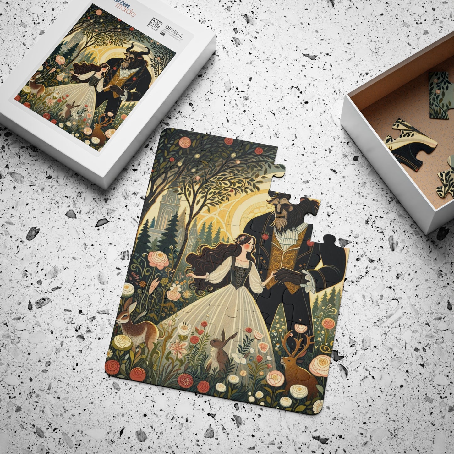 Kids Puzzle, 30-Piece - Beauty and the Beast Fairy Tale Educational Game, Jigsaw Puzzle, Children's Activity, Gift for Kids, Classic Story,