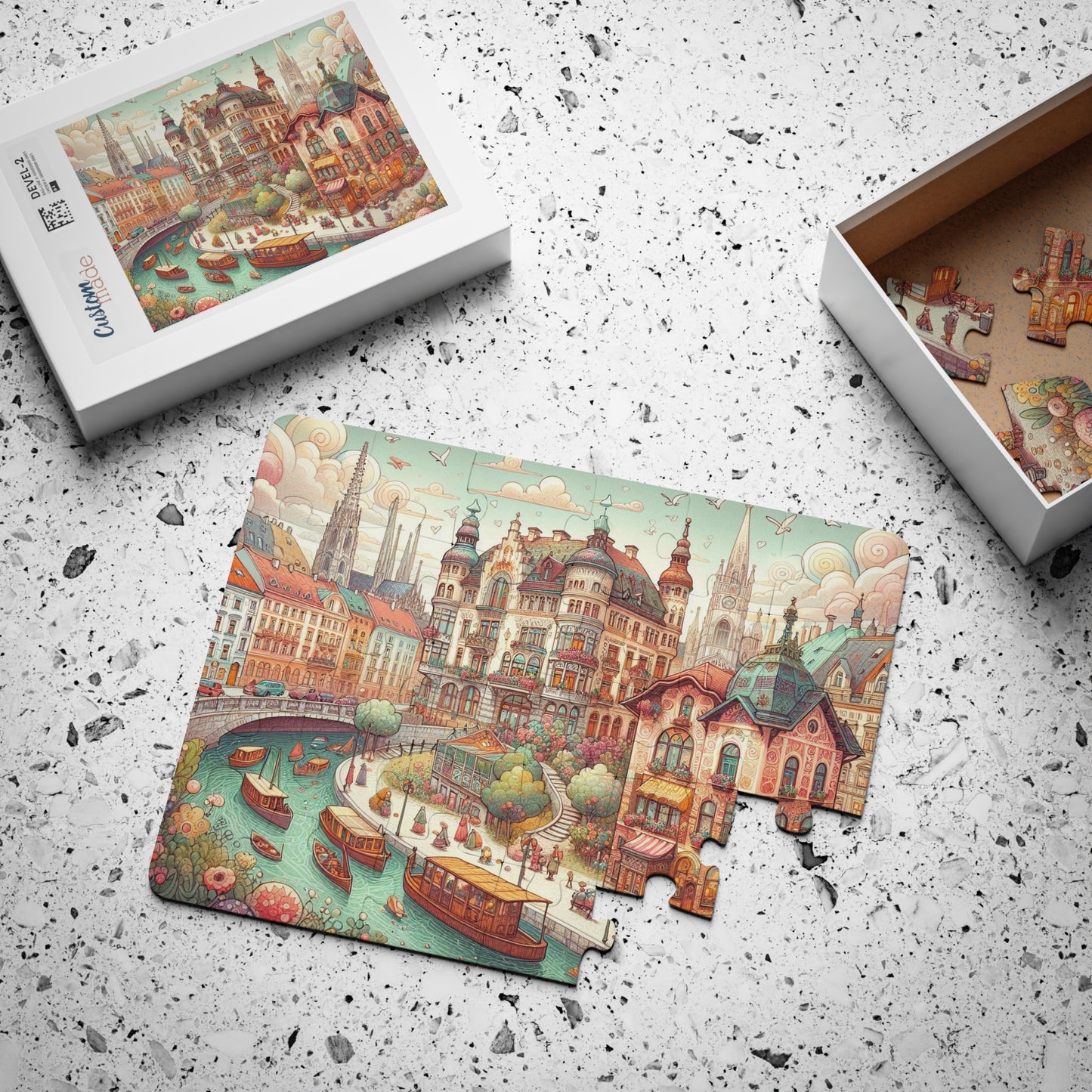 Kids' Puzzle, Austria Vienna Educational Geography Gift Game 30-Piece, Children's Jigsaw Toy, Travel Theme Activity Set, Learning Tool
