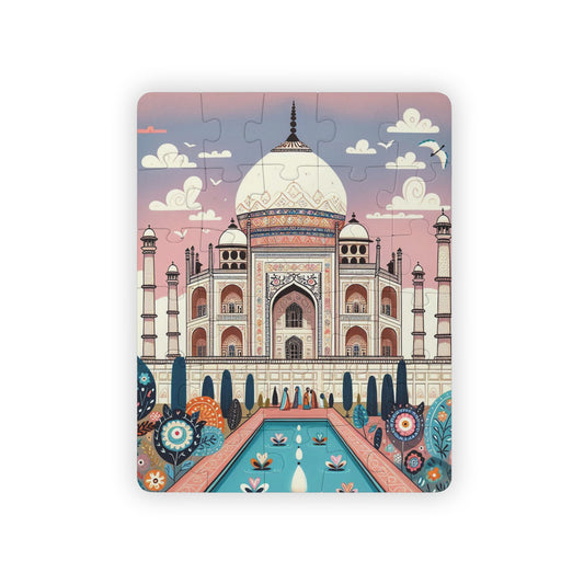 Kids' Puzzle, 30-Piece - Taj Mahal India Geography Educational Game, Seven Wonders Jigsaw Puzzle, Fun Kids Activity, Homeschool Learning