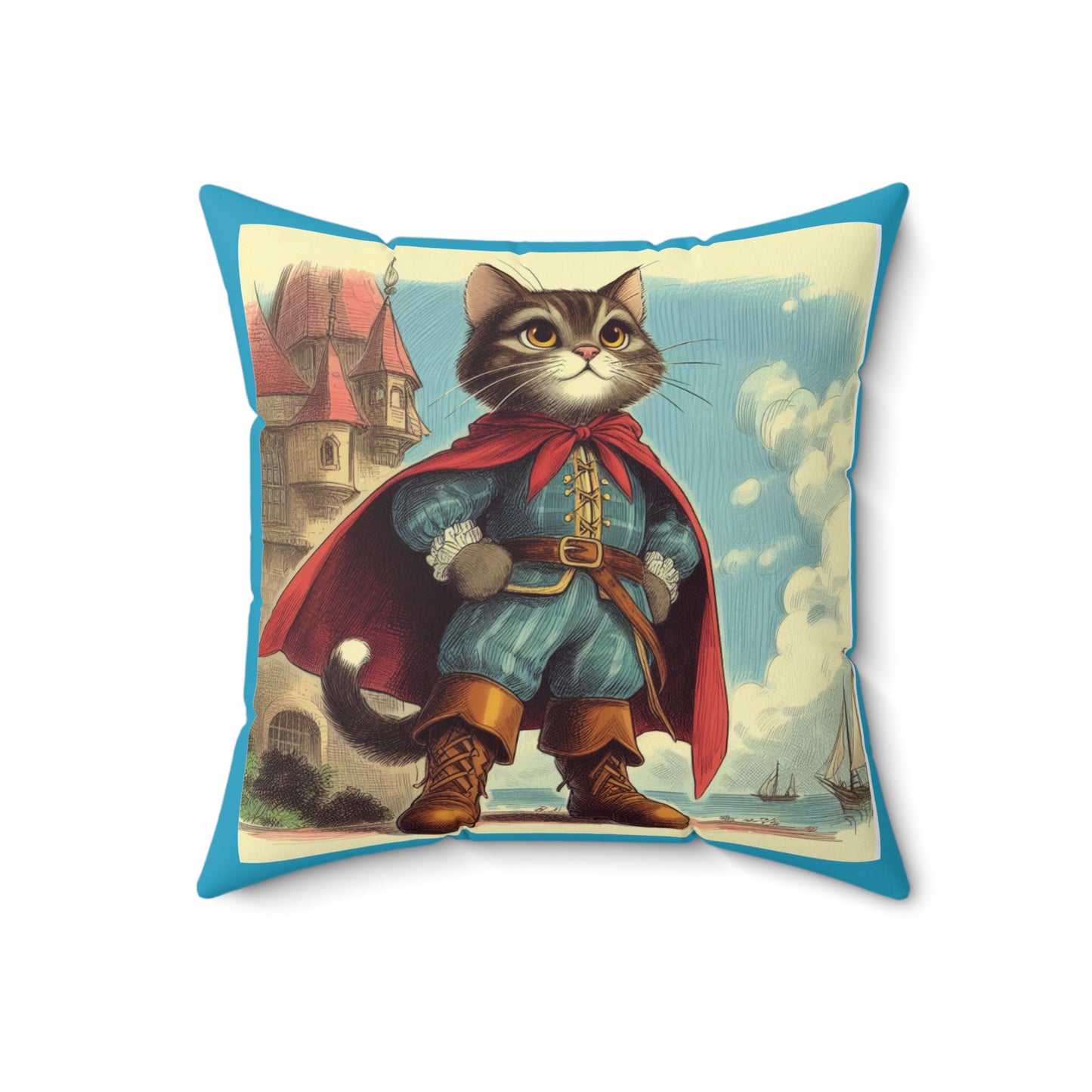 Puss in Boots, Square Pillow, Literary Pillow, Library, Book Nook, Reading Corner, Classroom, Teacher, Gift, Fairytale