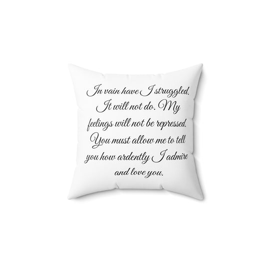 Literary Pillow, Jane Austen Wedding Pride and Prejudice Darcy Elizabeth Regency Cushion - Alternative: Book Lover Gift, Classic Literature
