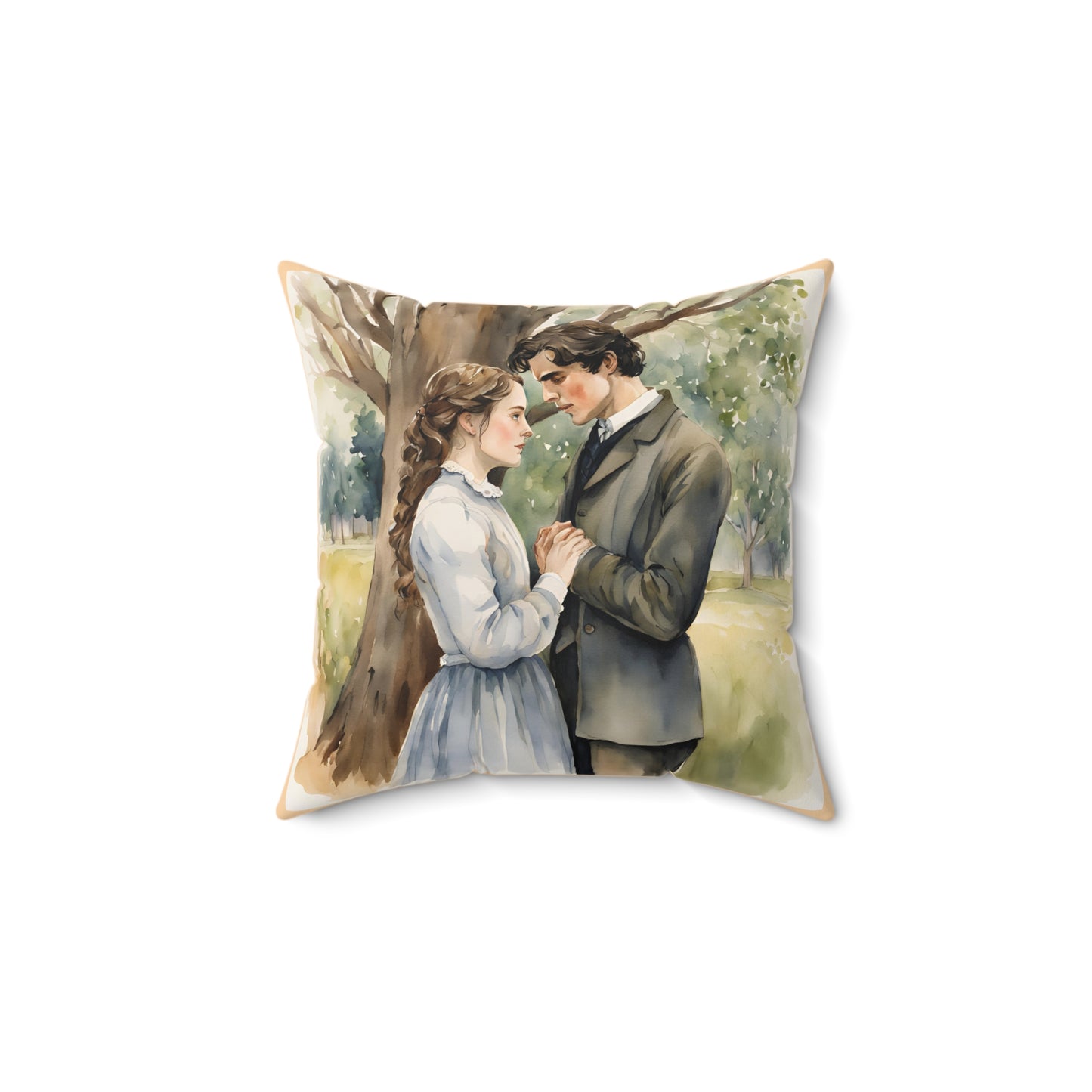 Literary Cushion Pillow, Little Women Square Pillow, Book Nook Decor, Jo March Laurie Louisa May Alcott Pillow, Library Cushion