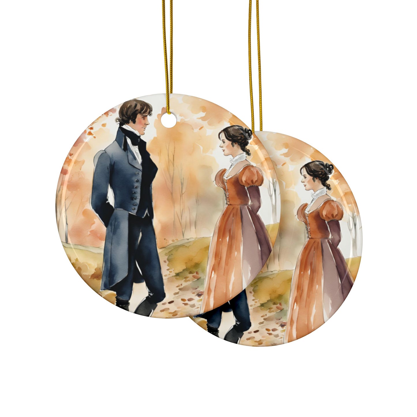 Pride and Prejudice, Jane Austen, Gift Tag, Ceramic Ornaments, 2-Side Print, (1pc, 3pcs, 5pcs, 10pcs), Holiday, Christmas, Stocking Stuffer