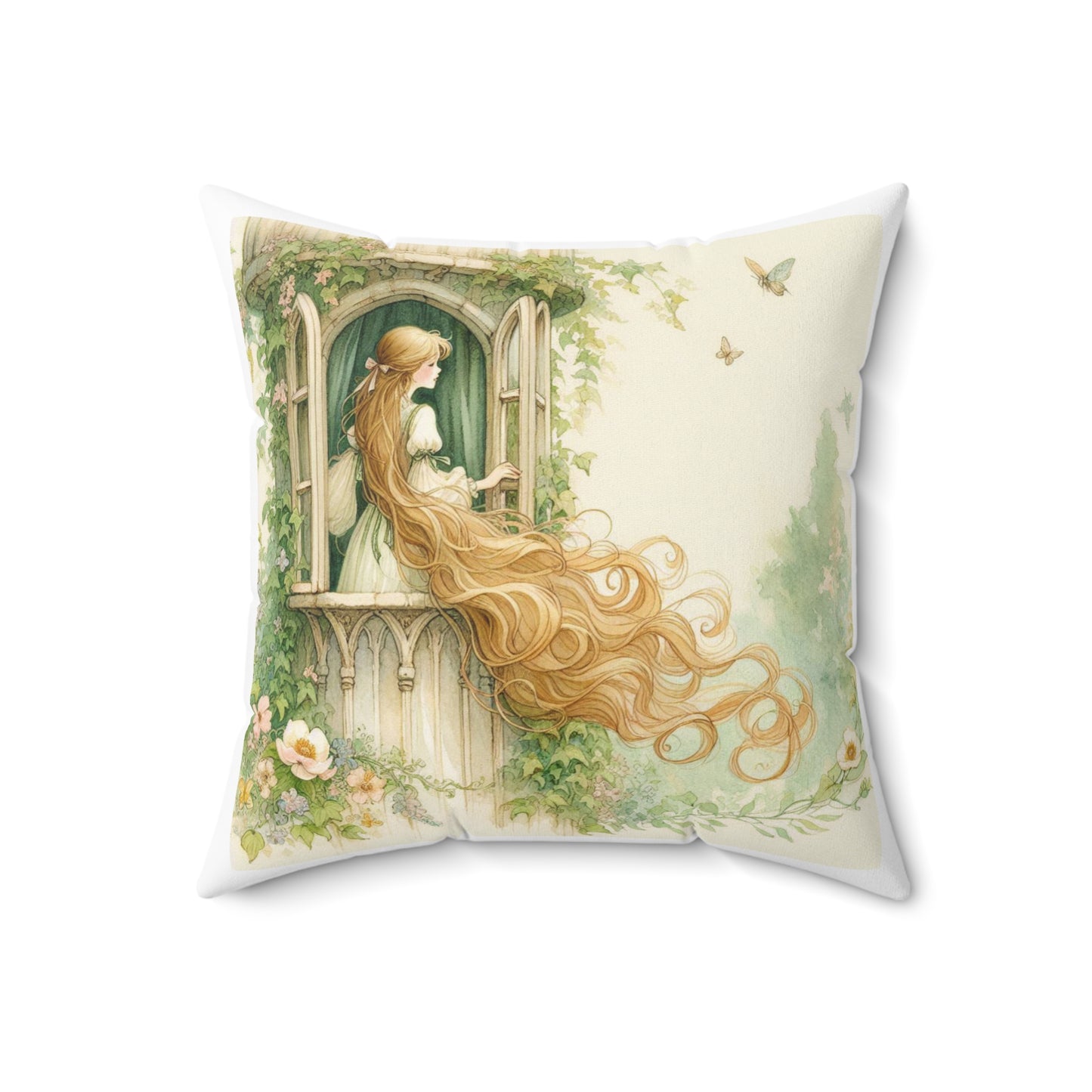 Fairy Tale Pillow, Rapunzel, Whimsical Home Decor | Magical Gift, Cozy Living, Bedroom Accent, Poetry Cushion, Fantasy Decor