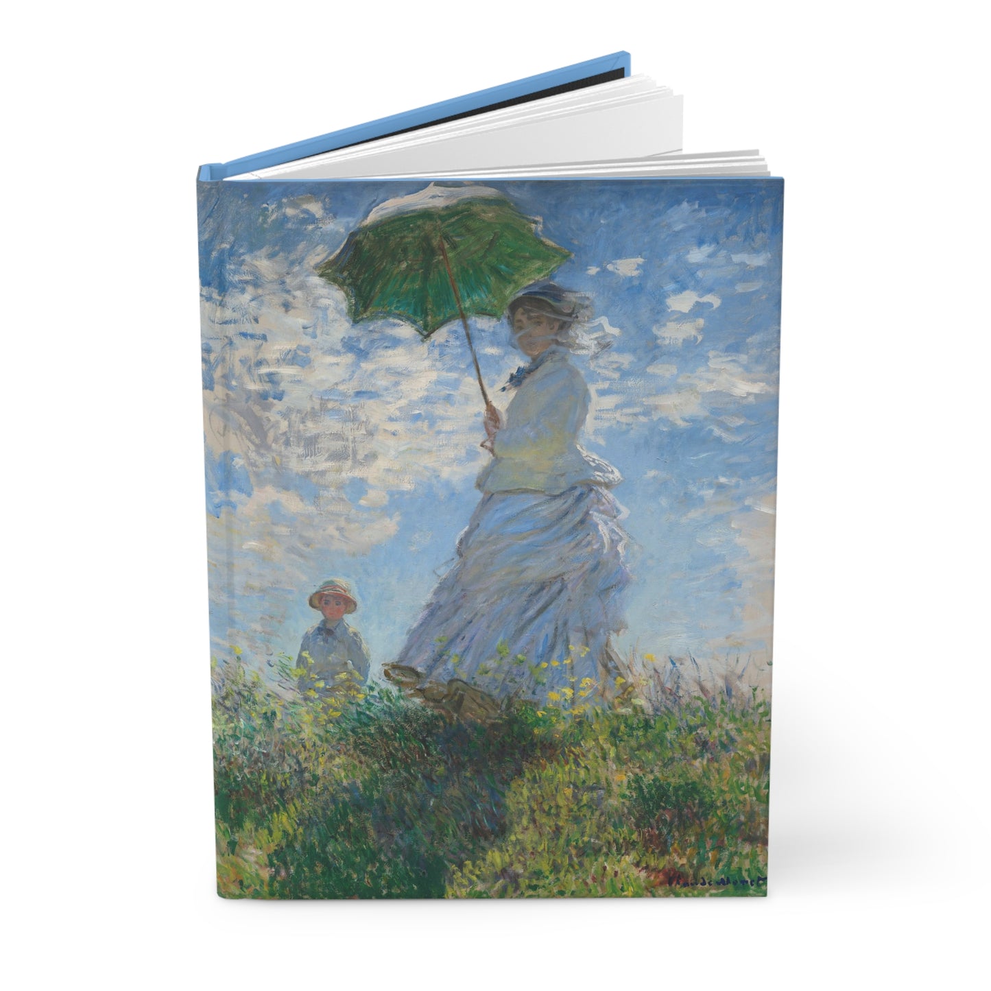 Monet, Woman with a Parasol, Madame Monet and Her Son, Hardcover Journal