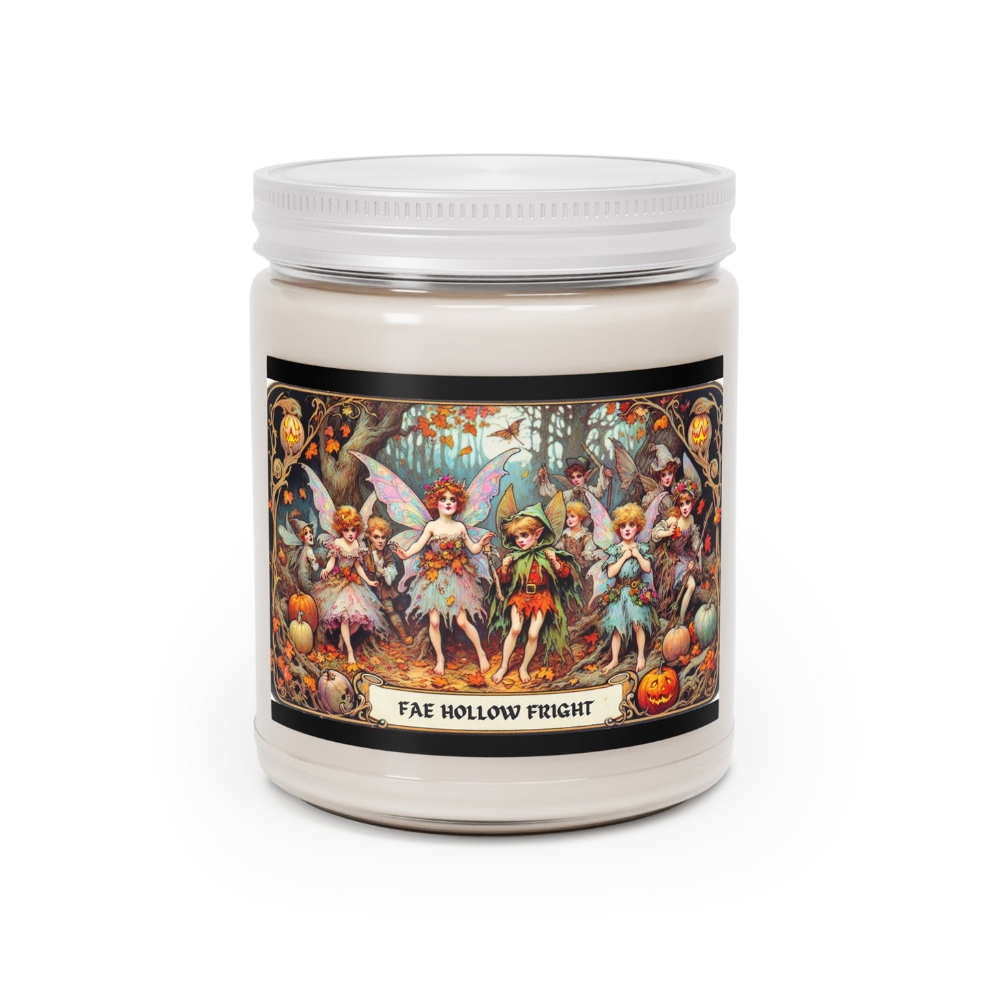 Fae Hollow Fright Scented Candle, Halloween Decor, Fall Home Fragrance, Pumpkin Ginger Scent, Cozy Aromatherapy, Fairy Themed Gift