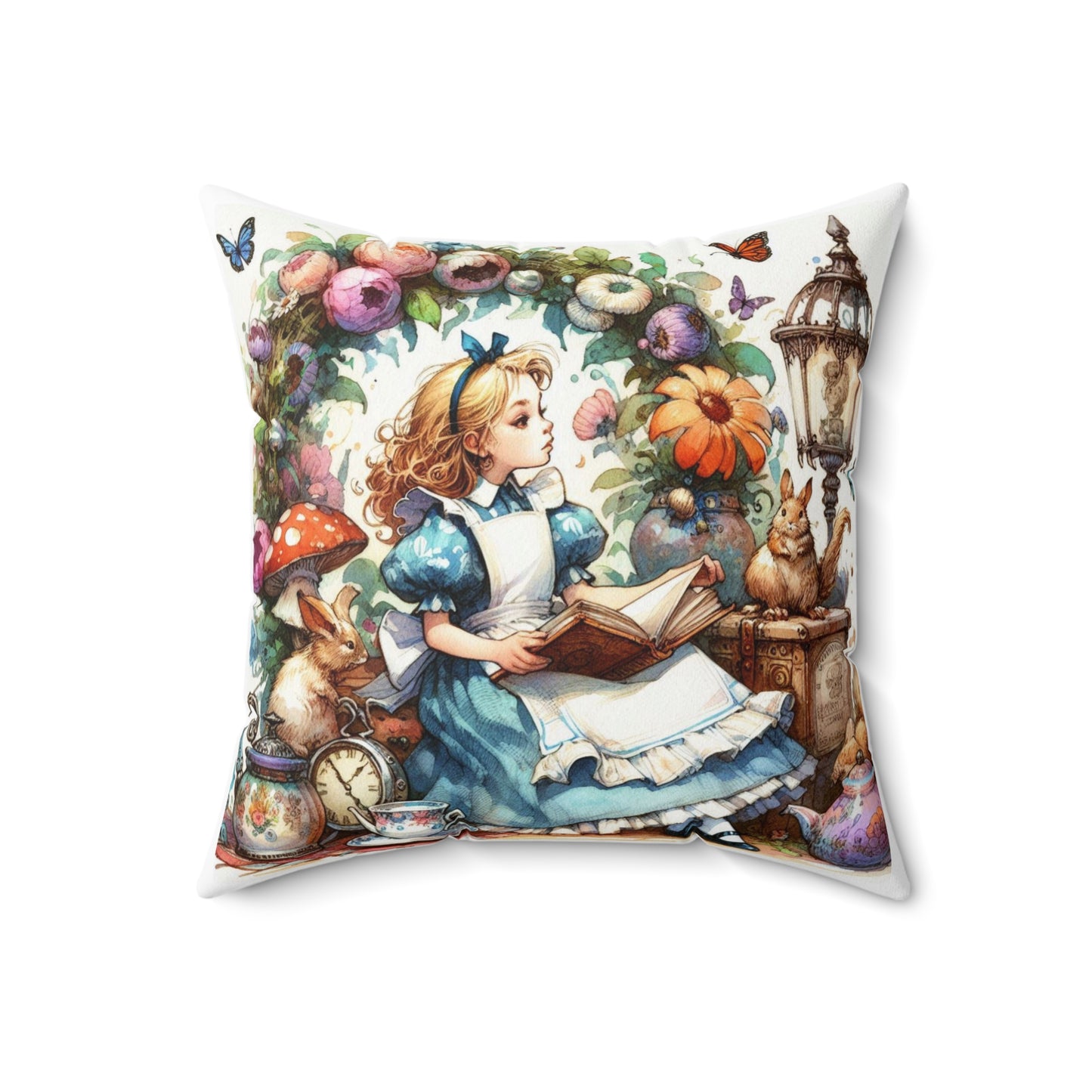 Adventures of Alice in Wonderland, Lewis Carroll, Cushion, Pillow, Library, Book Nook, Decor, Gift, Bedding, Literary Pillow