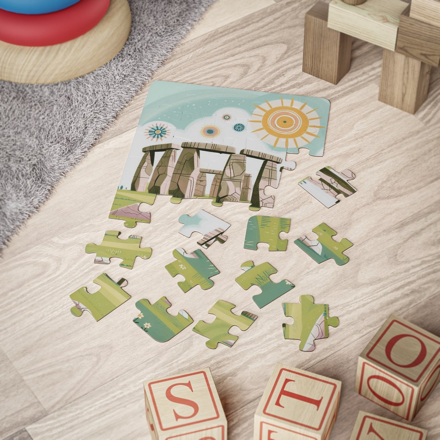 Kids Puzzle, Stonehenge Seven Wonders of the World, Educational Game, 30 Piece Jigsaw, Fun Learning Activity, Children Gift, Travel Theme