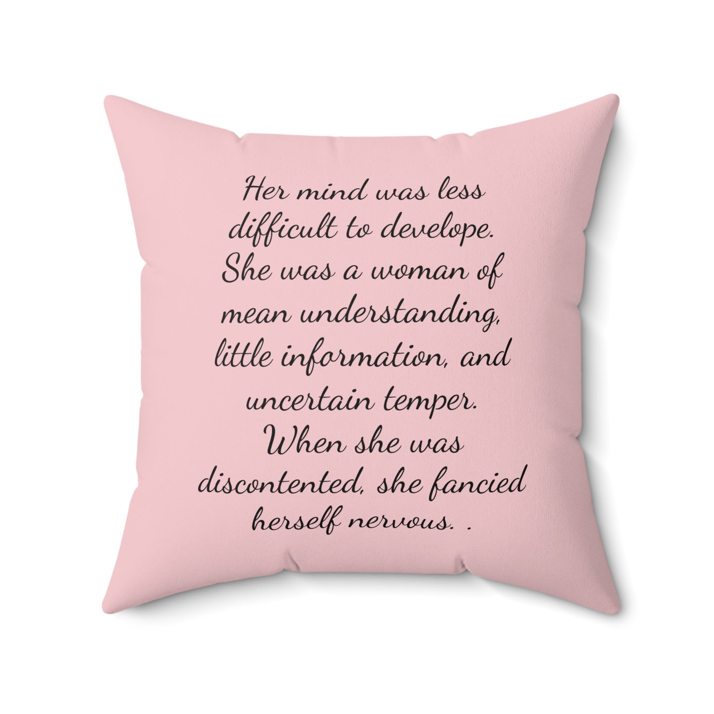 Literary Square Pillow, Pride and Prejudice Regency Quote, Jane Austen Fan Gift, Mrs Bennett Family Pillow, Austenite Home Decor - Spun