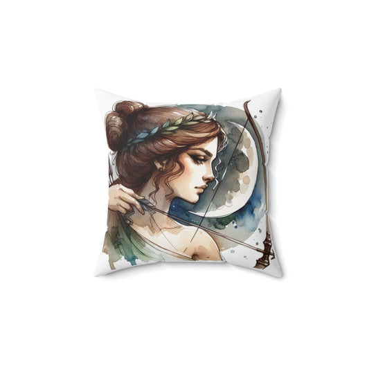 Greek Goddess Pillow, Artemis Olympian Home Decor, Classical Education Cushion, Spun Poly Pillow, Mythology Throw Pillow