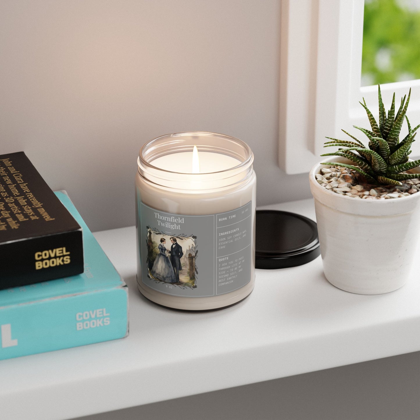 Jane Eyre, Edward Rochester, Charlotte Bronte, Bookworm, Reader, Gift, British Author,  Scented Soy Candle, 9oz