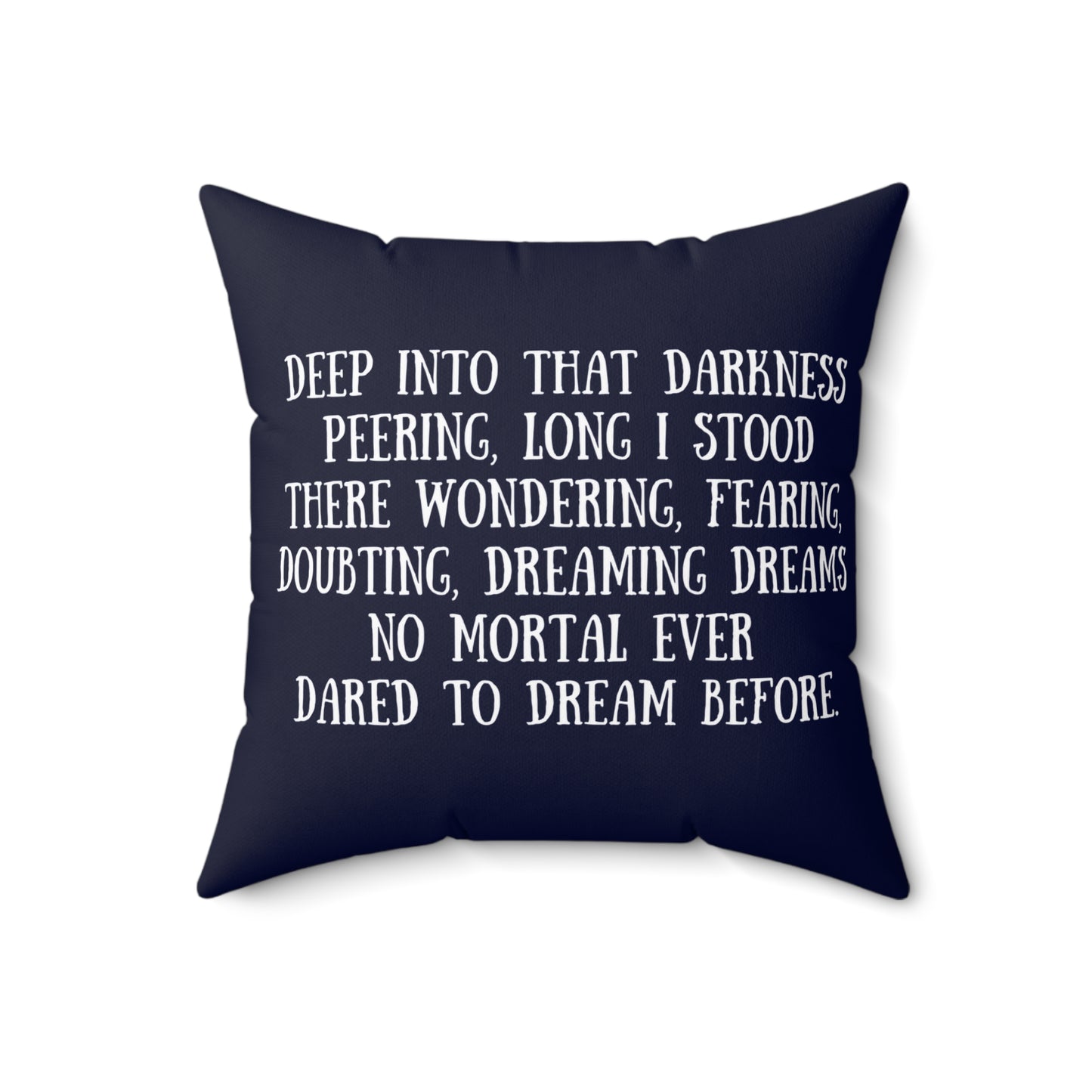 Literary Pillow, The Raven, Edgar Allan Poe, Nevermore, Book Nook Decor, Spun Polyester Square Pillow, Library Accent, Reading Nook Throw