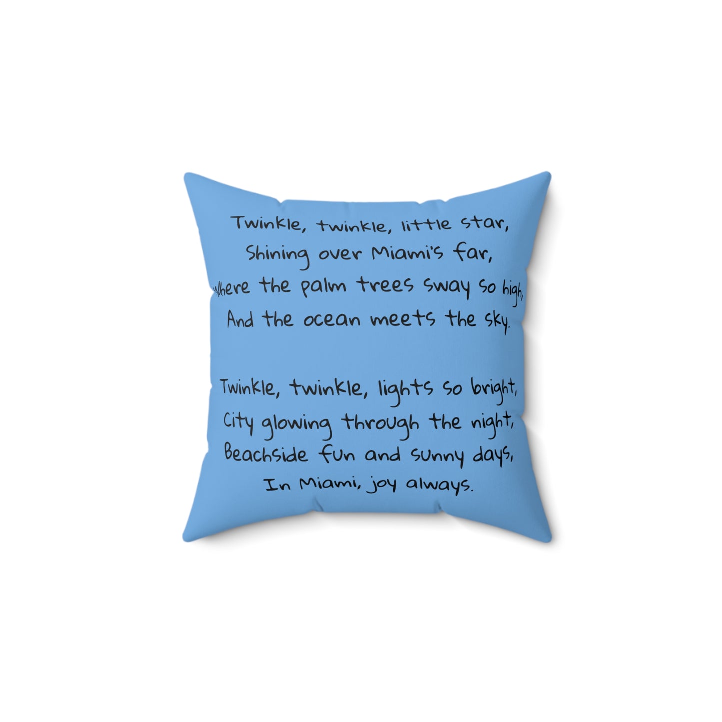 Miami, Beach, Florida, Twinkle Twinkle Little Star, Nursery Rhyme, Square Pillow, Library, Book Nook, Reading Corner, Decor