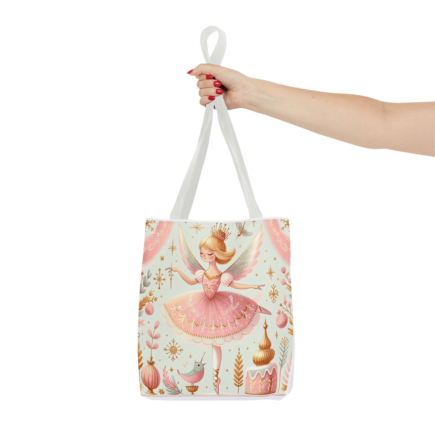 Sugar Plum Fairy Nutcracker Ballet Dance Tote Bag, Dancer, School & Book Bag (AOP)