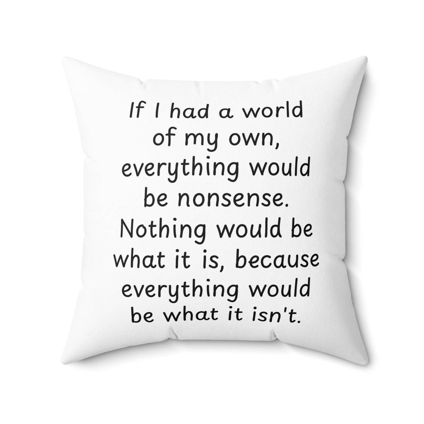 Literary Cushion Pillow, Alice in Wonderland Lewis Carroll Book Nook Library Home Decor, Square Pillow, Novel Gift, Reading Themed Room