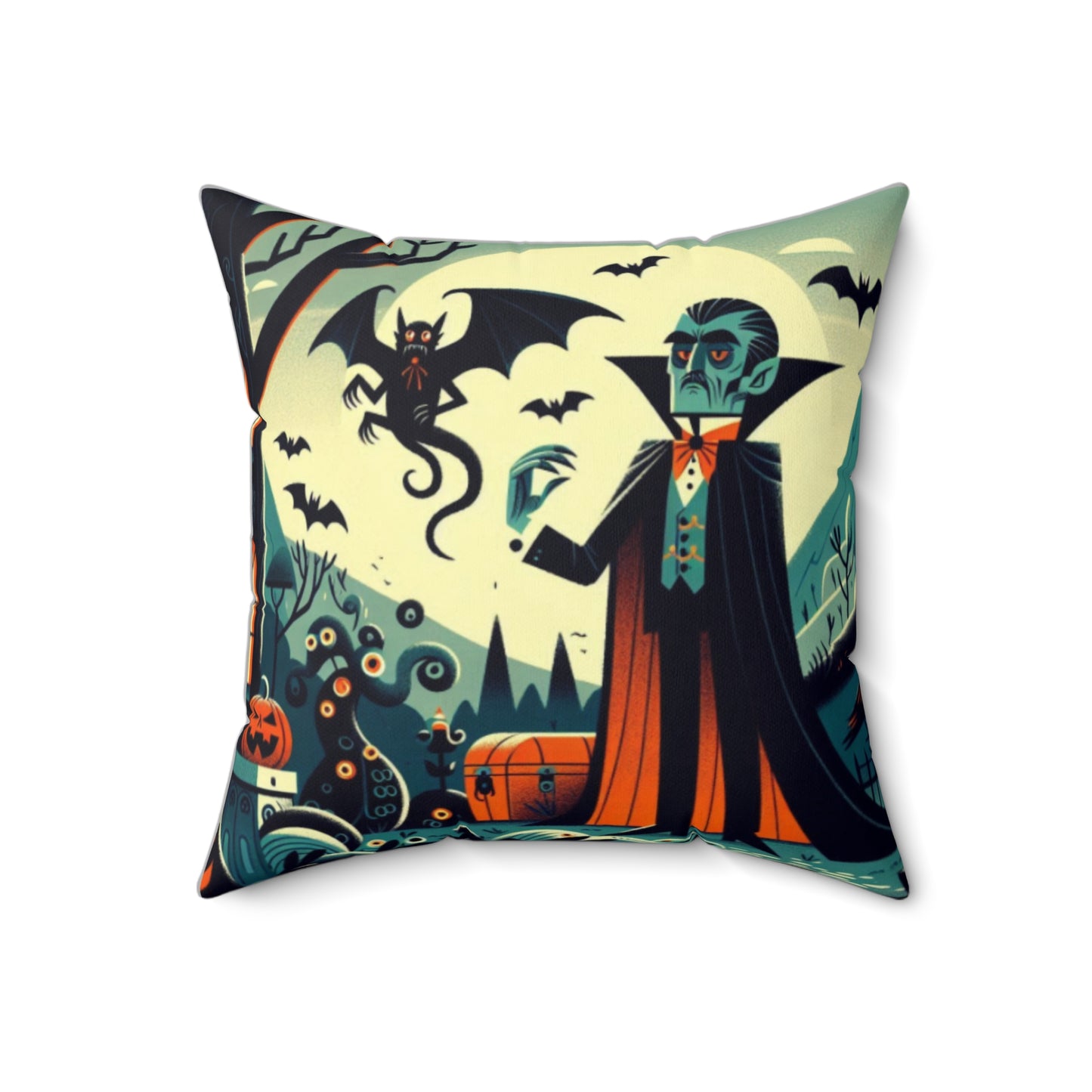Dracula, Bram Stoker, Halloween, Autumn, Fall, Square Pillow, Literary Pillow, Gift, Book Nook, Library, Bedding, Decor