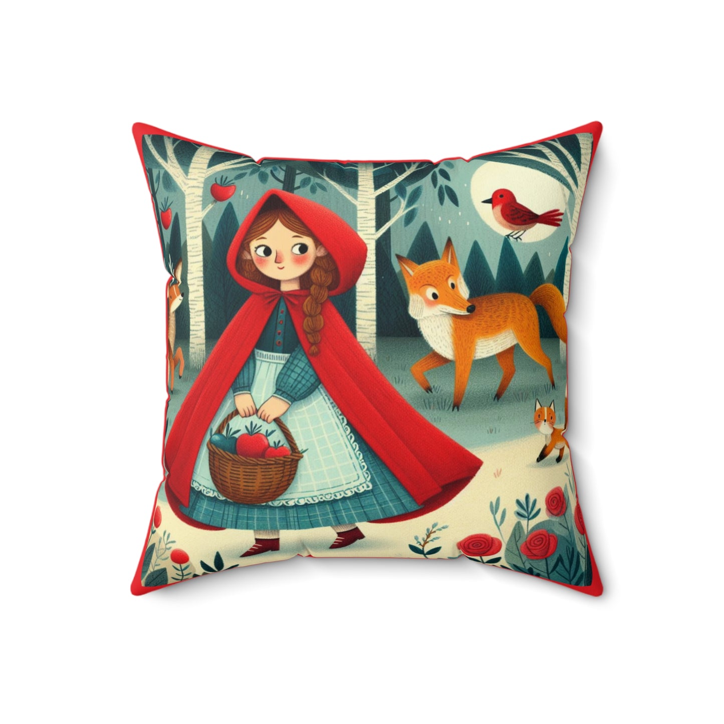 Little Red Riding Hood, Square Pillow, Literary Pillow, Library, Book Nook, Reading Corner, Classroom, Teacher, Fairytale