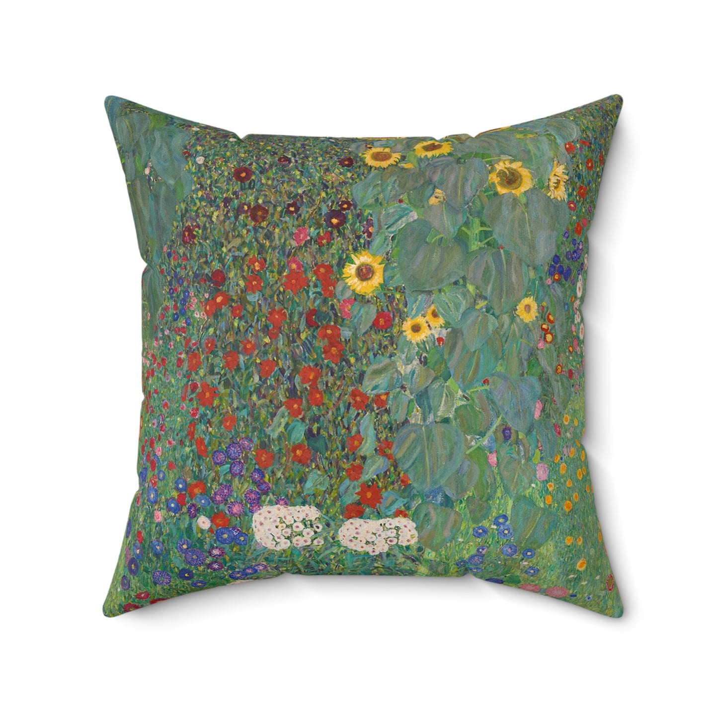 Gustav Klimt, Farm Garden, Sunflowers, Square, Pillow, Summer, Home Decor, Bedding, Artist, Gift