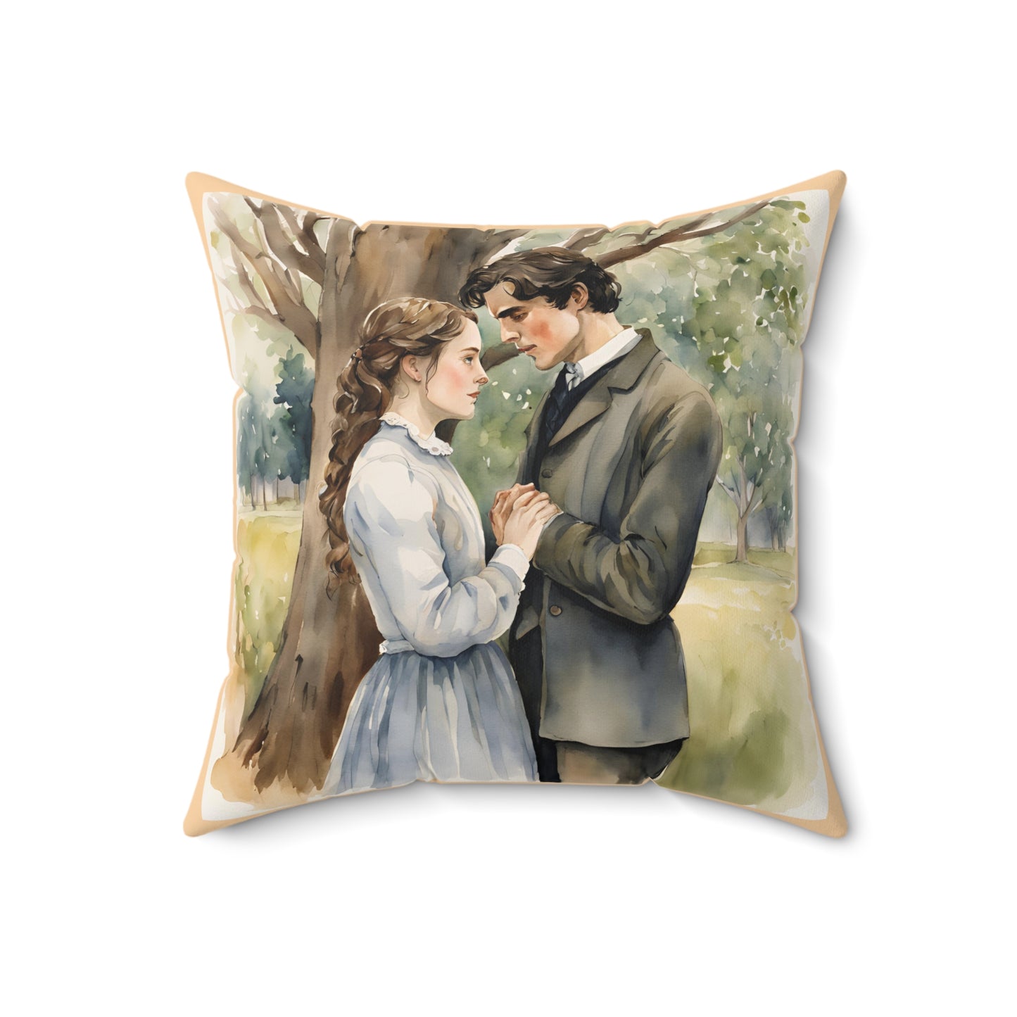Literary Cushion Pillow, Little Women Square Pillow, Book Nook Decor, Jo March Laurie Louisa May Alcott Pillow, Library Cushion