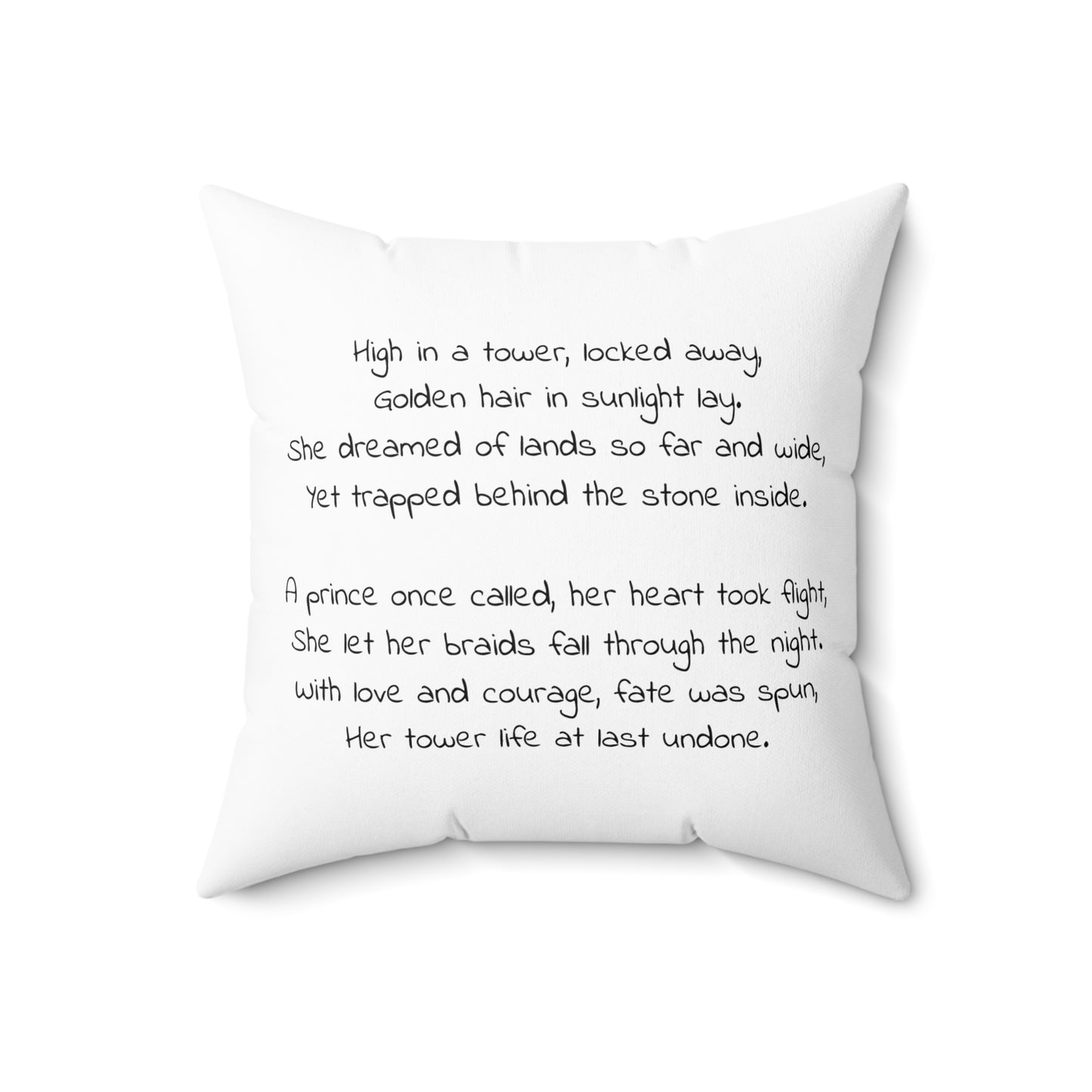Fairy Tale Pillow, Rapunzel, Whimsical Home Decor | Magical Gift, Cozy Living, Bedroom Accent, Poetry Cushion, Fantasy Decor