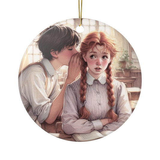 Ceramic Ornaments, Anne of Green Gables Gift, 2-Side Print, Gilbert Blythe, Lucy Maud Montgomery, Christmas Tree Decor, Stocking Stuffer