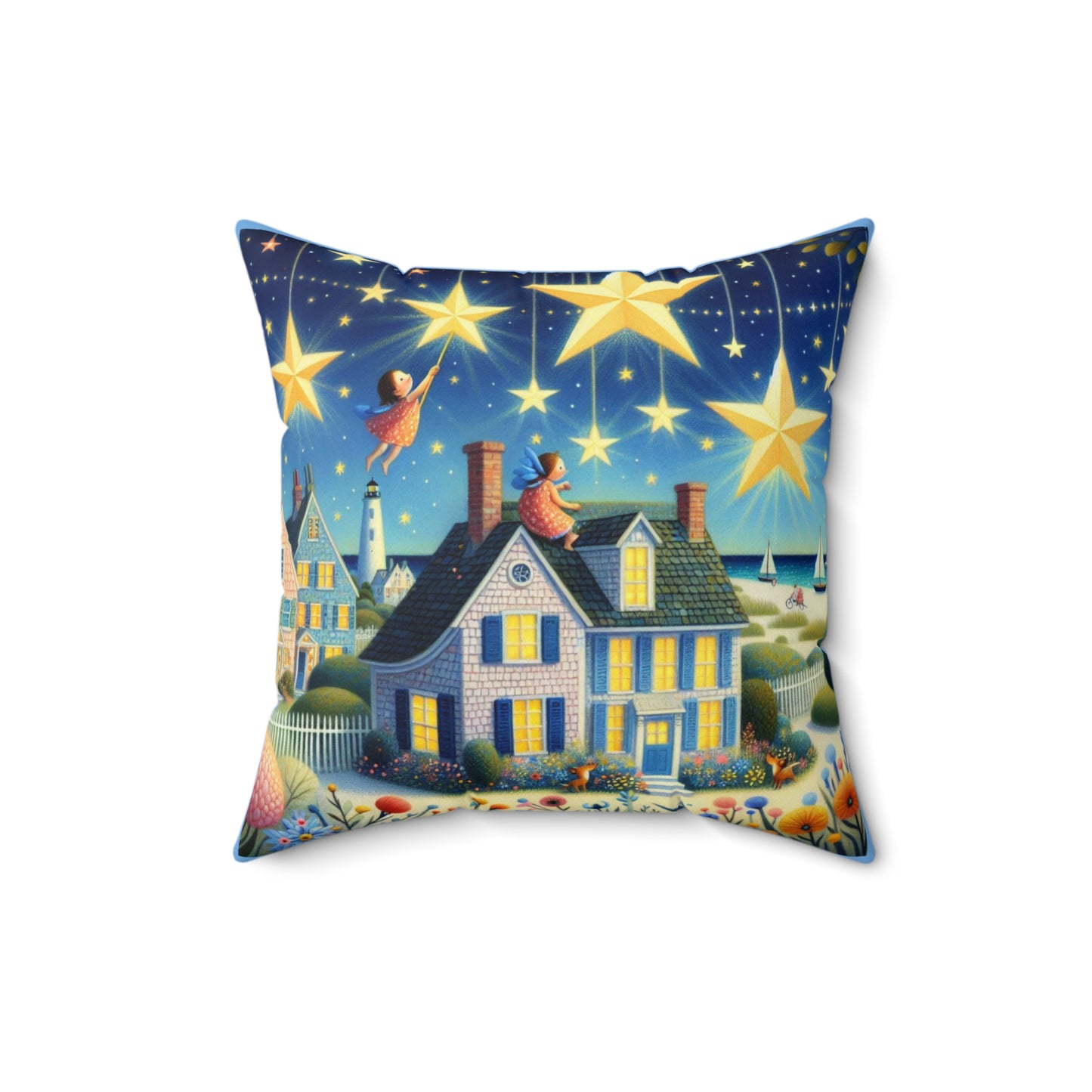 Hamptons, Beach, New York, Twinkle Twinkle Little Star, Nursery Rhyme, Square Pillow, Library, Book Nook, Reading Corner, Decor