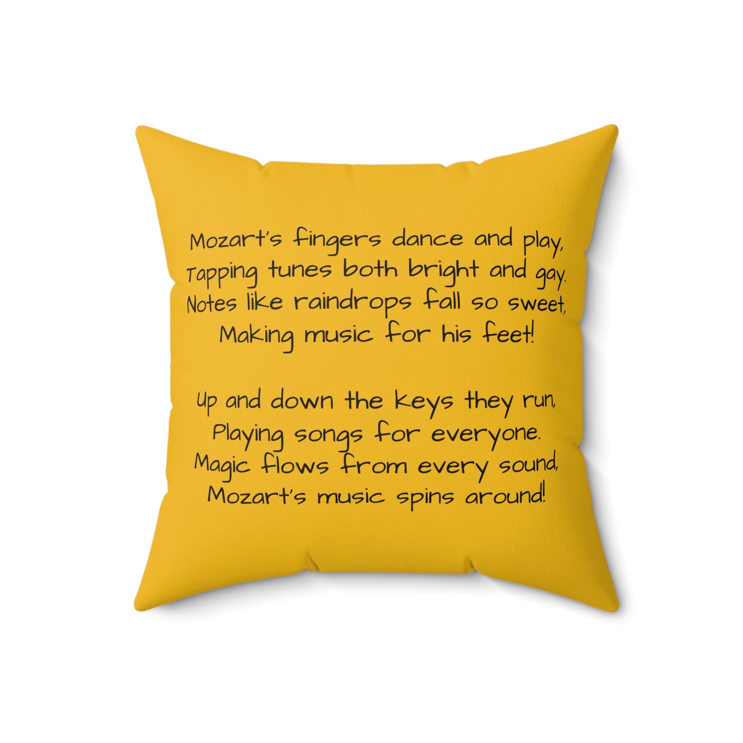 Mozart Music Library Square Pillow - Classical Music Home Decor, Teacher Gift, Kids Room Decoration, Gift for Music Lover, Classroom Accent