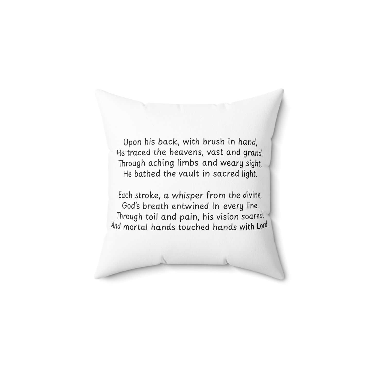 Michelangelo Square Pillow, Sistine Chapel Cushion, Renaissance Room Decor, Whimsical Gift, Art Teacher Present, Classroom Accent Pillow,