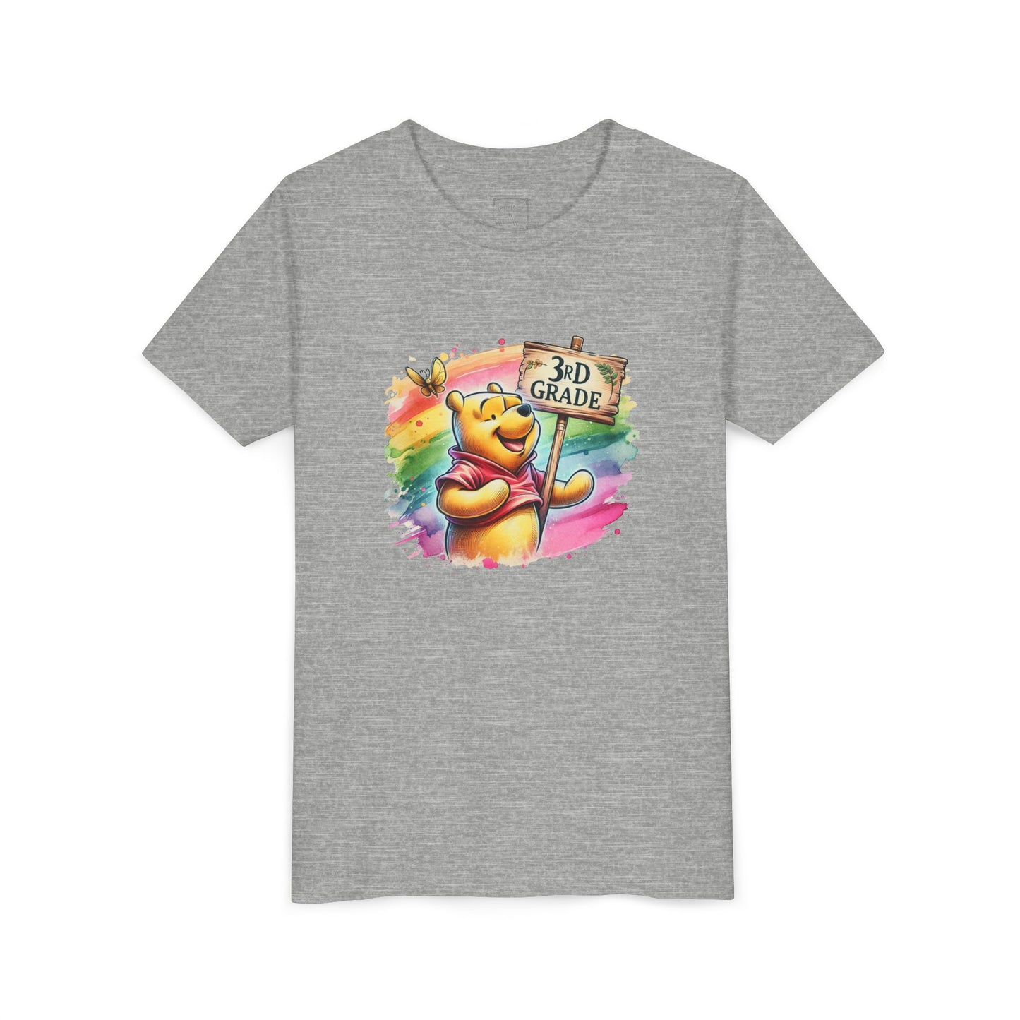 Winnie the Pooh 3rd Grade Youth Tee | Back to School Shirt | Cute Kids T-Shirt | Grade Celebration Tee | Colorful Animal Shirt