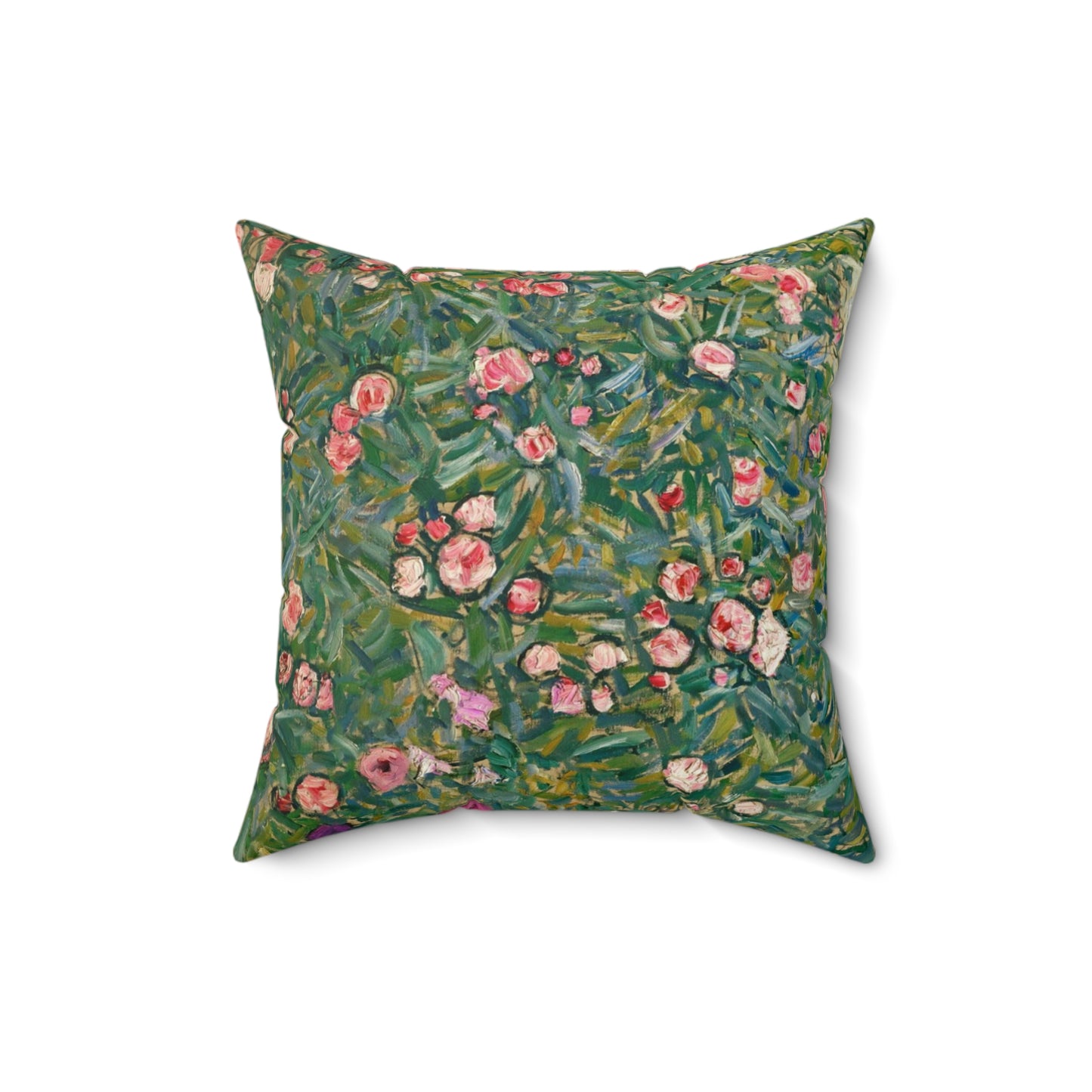 Gustav Klimt, Italian Garden, Roses,  Square Pillow, Art, Artist, Painting, Museum, Gift