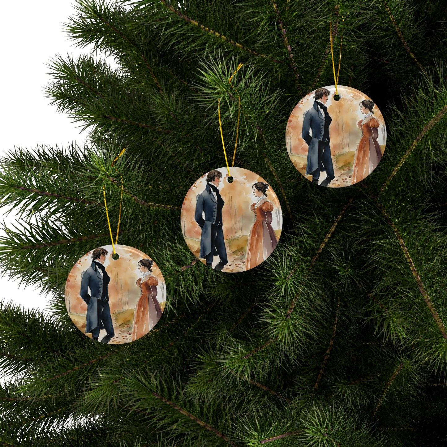 Pride and Prejudice, Jane Austen, Gift Tag, Ceramic Ornaments, 2-Side Print, (1pc, 3pcs, 5pcs, 10pcs), Holiday, Christmas, Stocking Stuffer