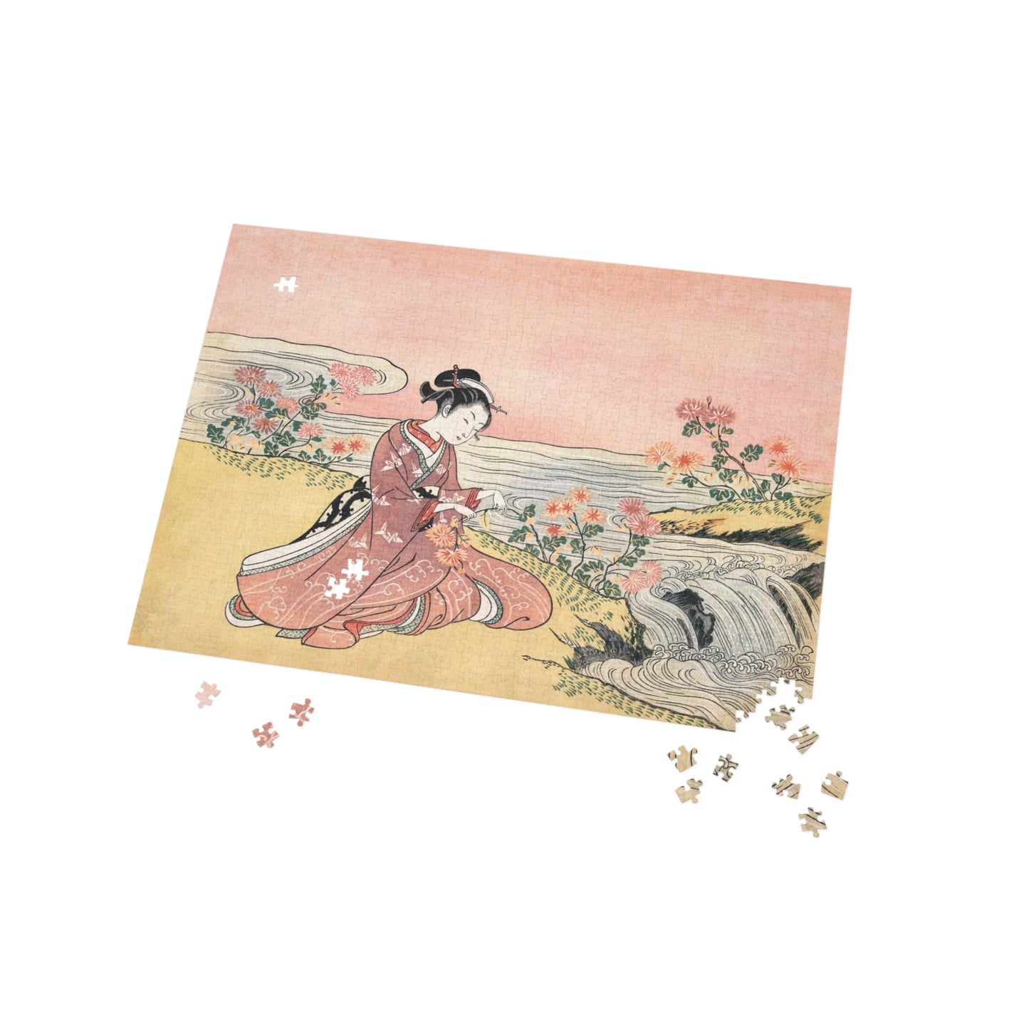 Japanese Print, Puzzle, Suzuki Harunob, Gift, Chrysanthemum, Game, Art, Student, Painting, Japan