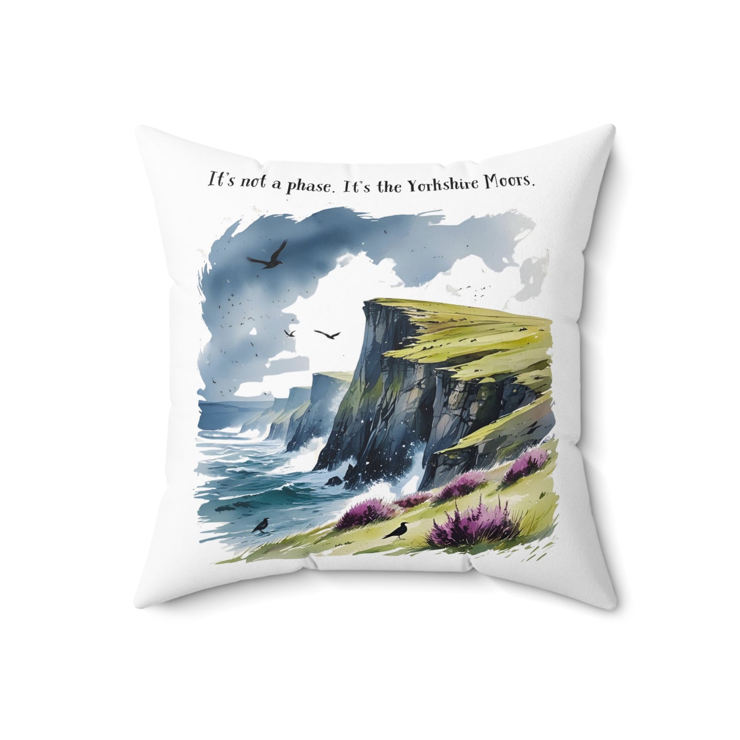 Literary Throw Pillow, Wuthering Heights Cushion, Emily Bronte Home Decor, Romance Lovers Gift, Yorkshire Moors Accent Pillow, Coastal Phase
