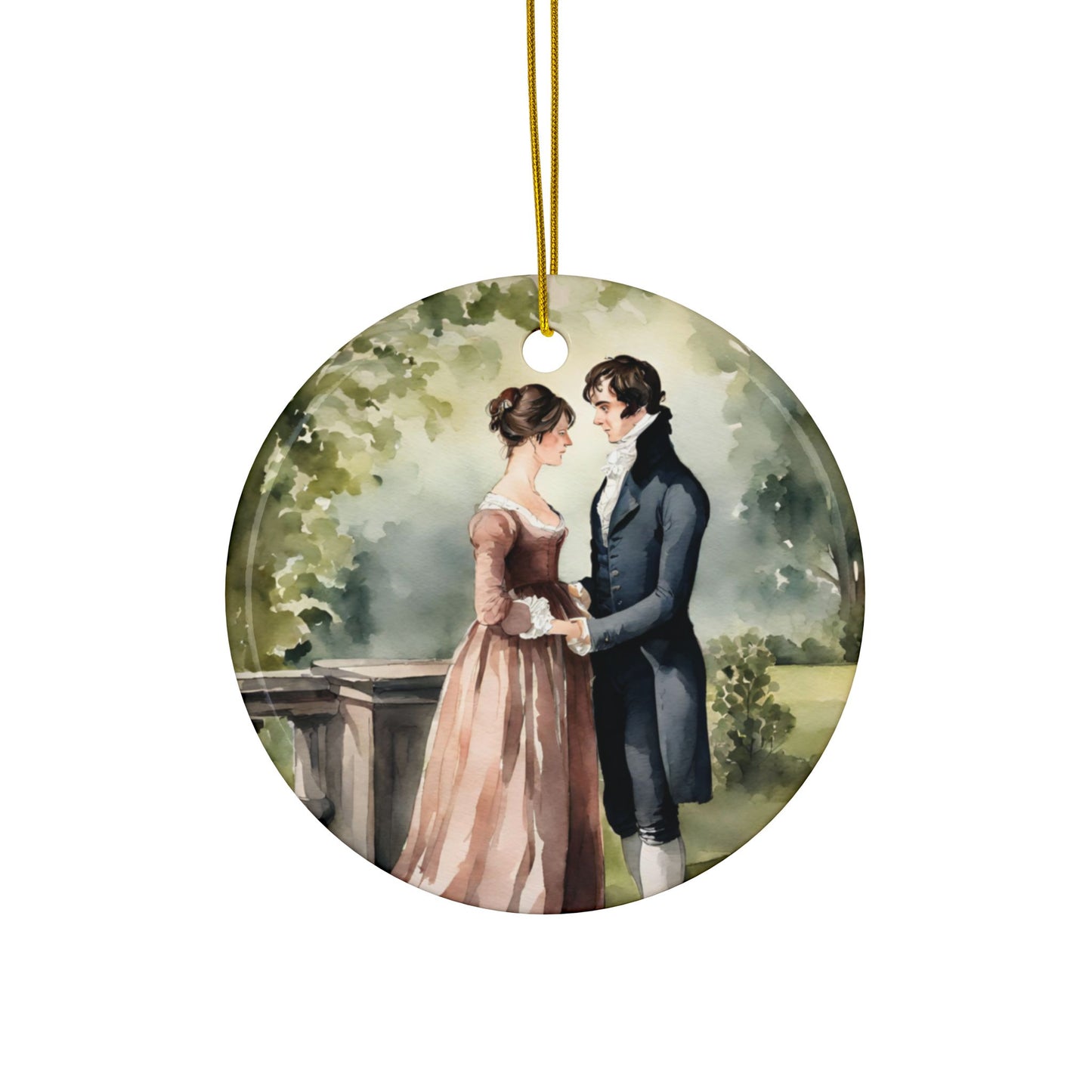 Pride and Prejudice, Regency, Darcy, Elizabeth, Christmas, Holiday, Ceramic Ornament, 2-Side Print, (1pc, 3pcs, 5pcs, 10pcs)
