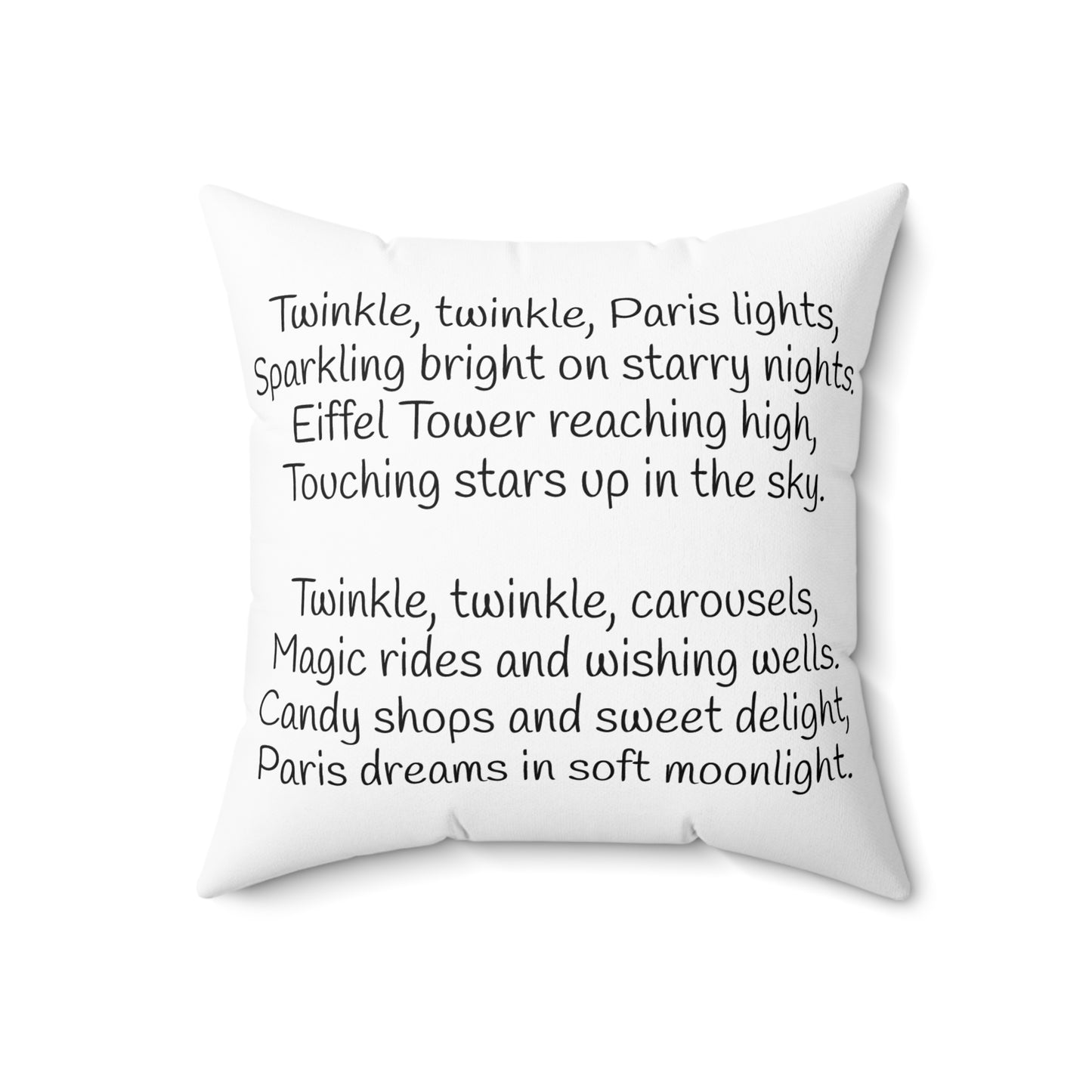 Paris, France, Twinkle Twinkle Little Star, Nursery Rhyme, Eiffel Tower, Square Pillow, Bedding, Decor, Library, Book Nook, Reading Corner