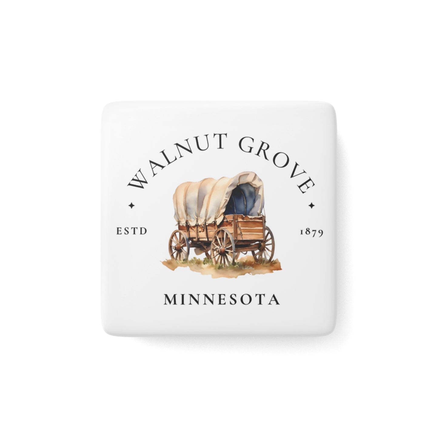 Little House on the Prairie, Walnut Grove, Laura Ingalls Wilder, Porcelain Magnet, Square, Gift