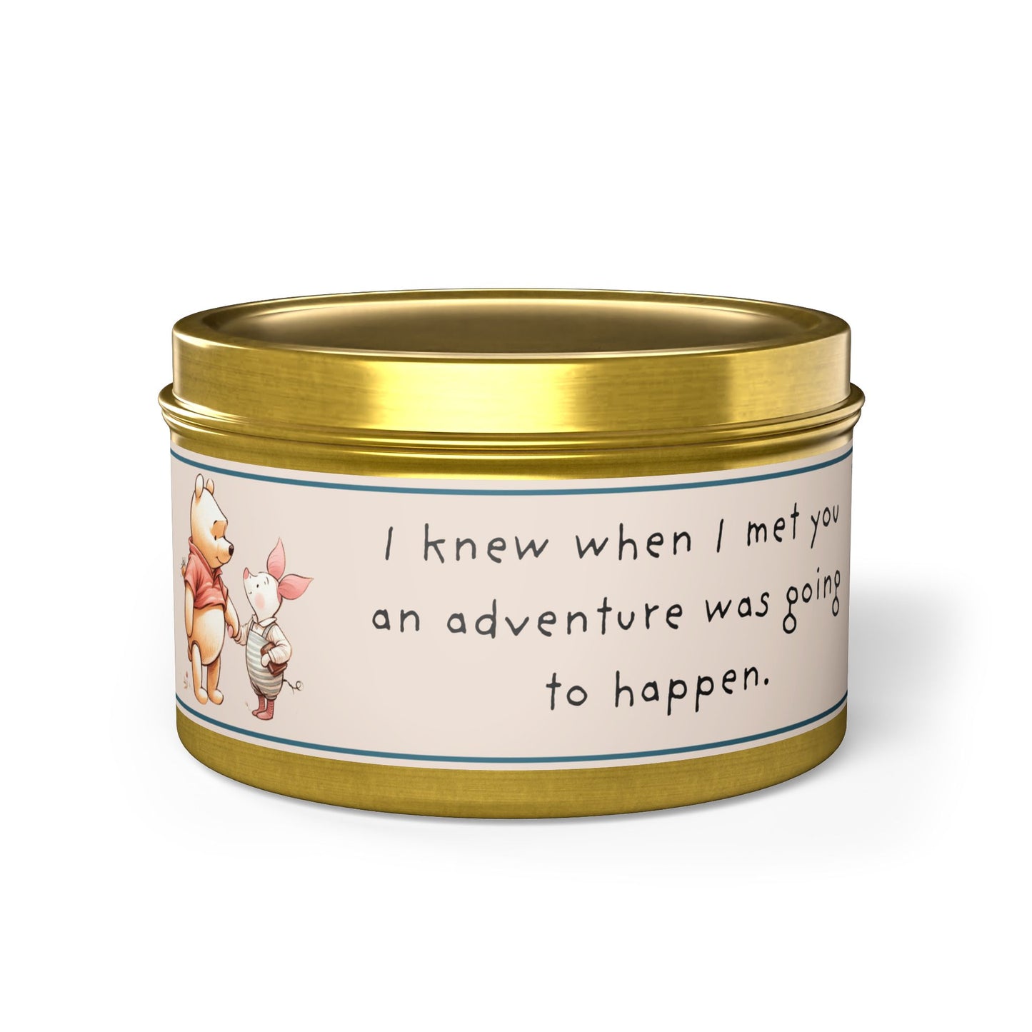 Tin Candles, Winnie the Pooh Piglet Baby Shower Party Birthday Gift, Soy Wax Candle Holder, Home Decor, Custom Scented Candle, Gift Set,