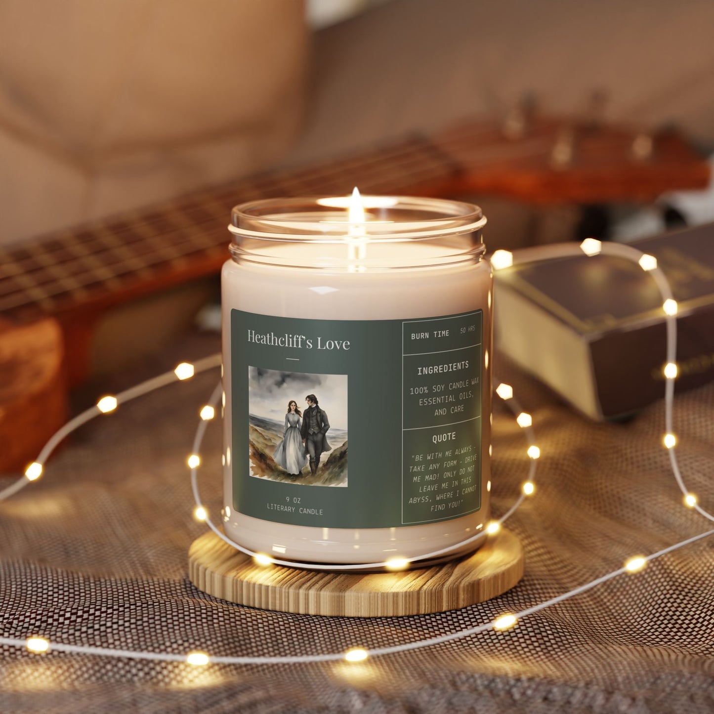 Charlotte Bronte, Wuthering Heights, Heathcliff's Love, Scented Soy Candle, 9oz, Literary Candle