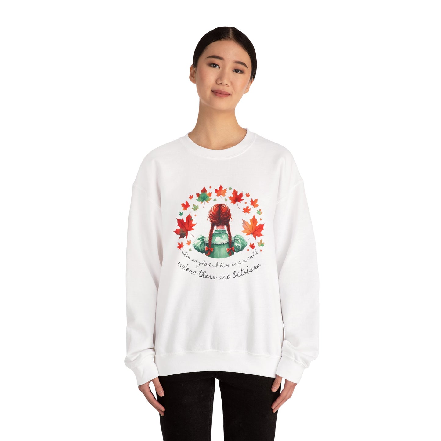 Fall Sweatshirt with Autumn Leaves Design - Anne of Green Gables Shirt | Thanksgiving Jumper, October Apparel, Family Gatherings Top, Cozy